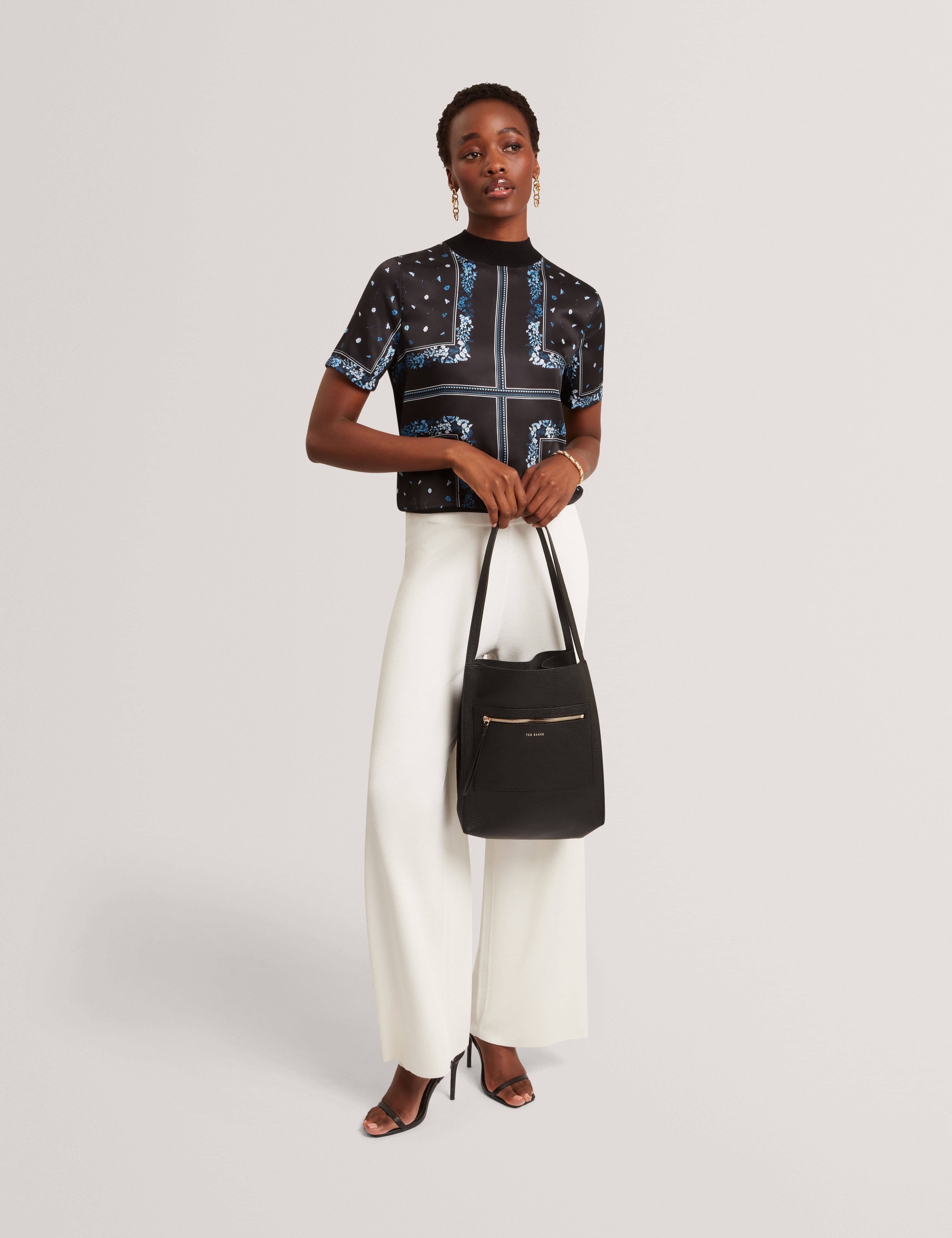 Ted Baker MOV Taala Soft Slouch Small Leather Tote Bag Black