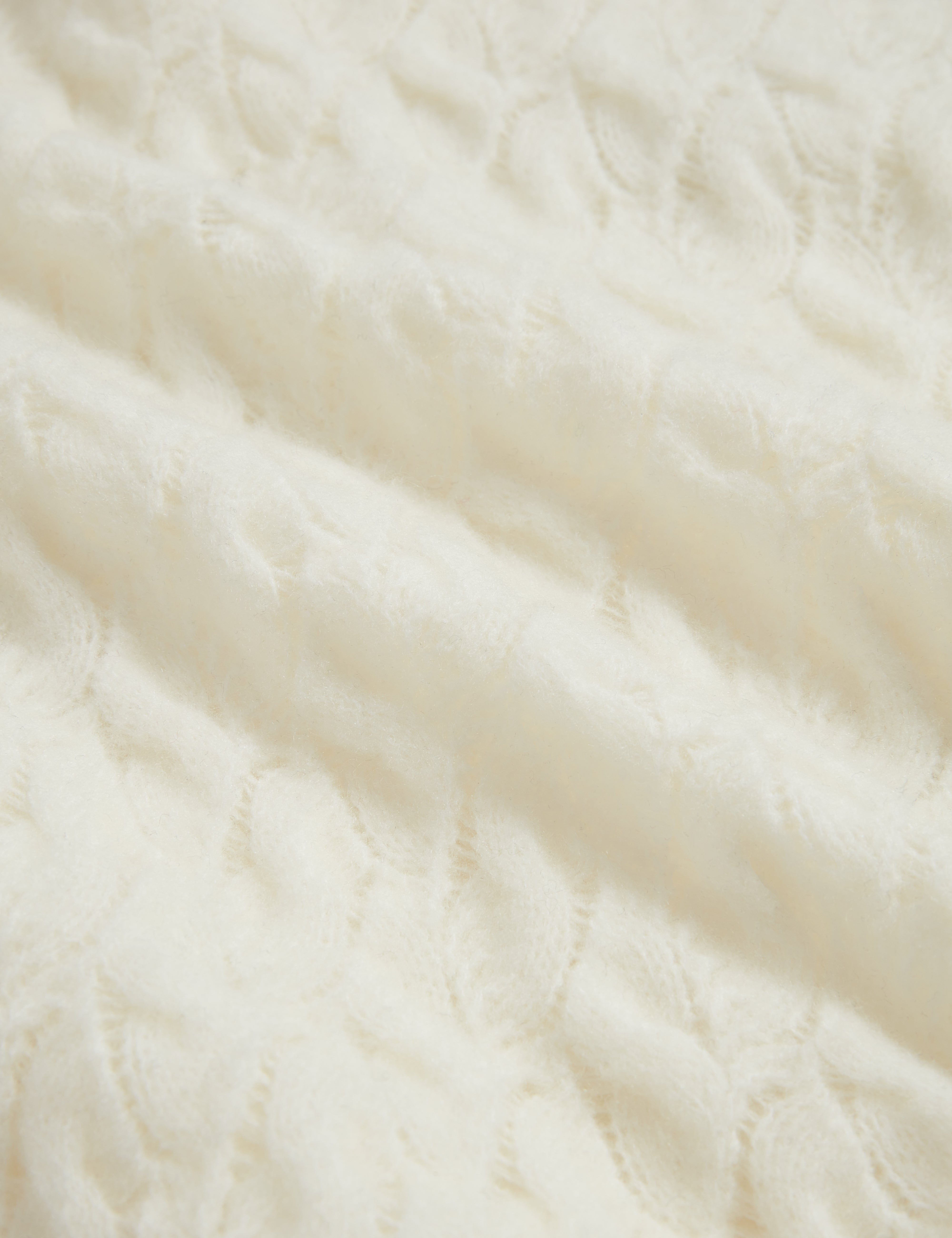 Ted Baker MOV Jocieyy Cable Knit Sweatshirt Ivory