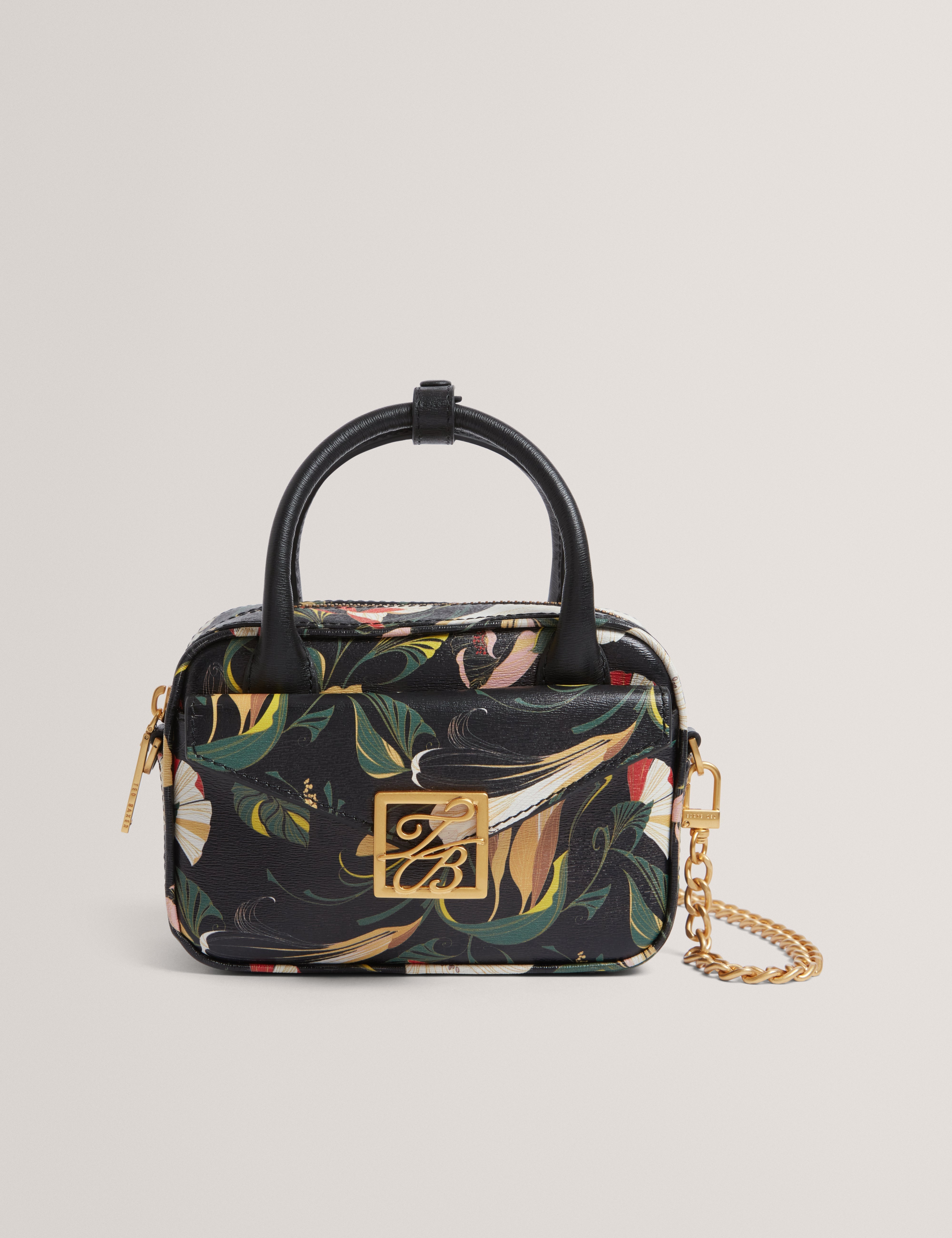 Ted Baker MOV Anisso Tb Detail Mini Leather Crossbody Bag Black