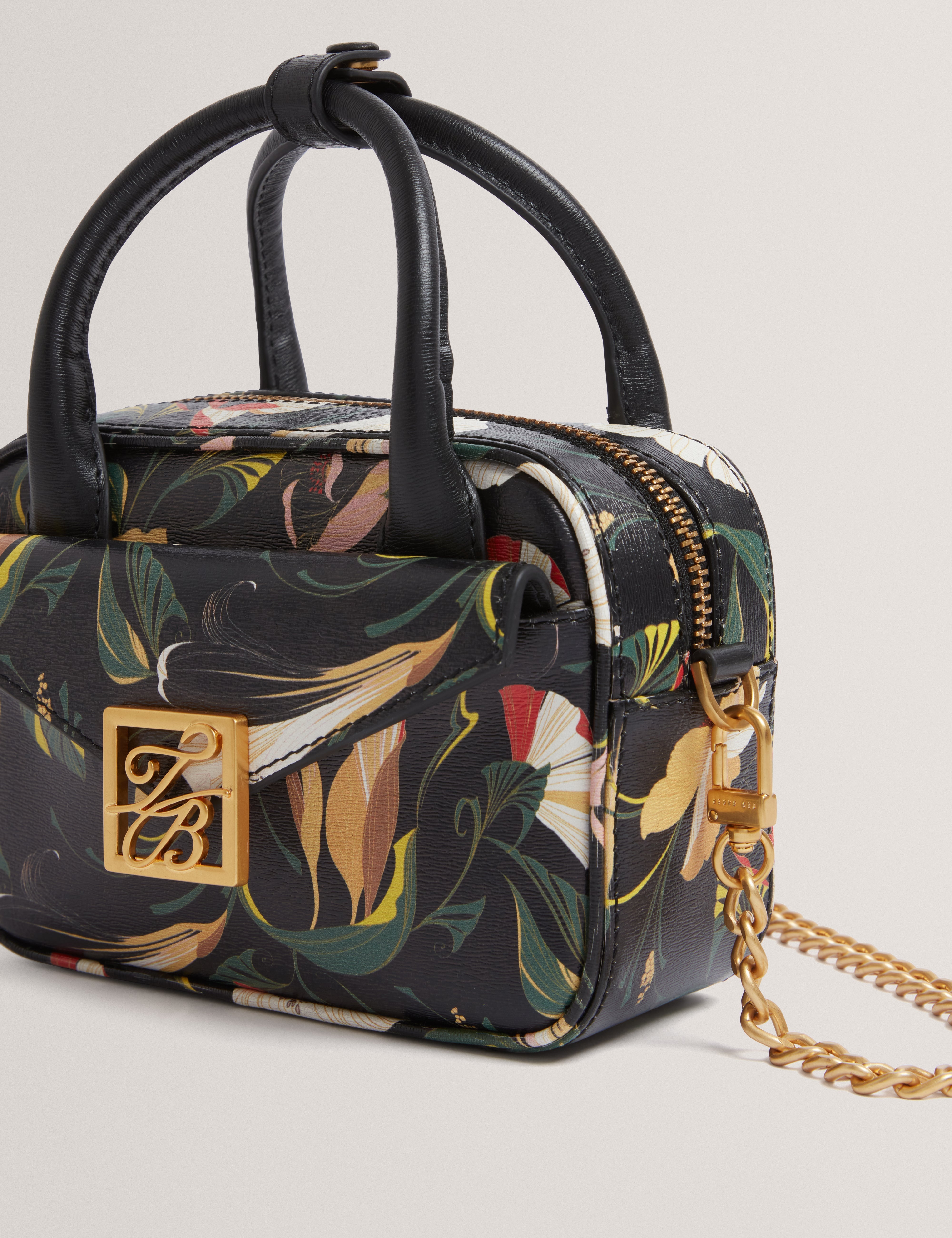 Ted Baker MOV Anisso Tb Detail Mini Leather Crossbody Bag Black