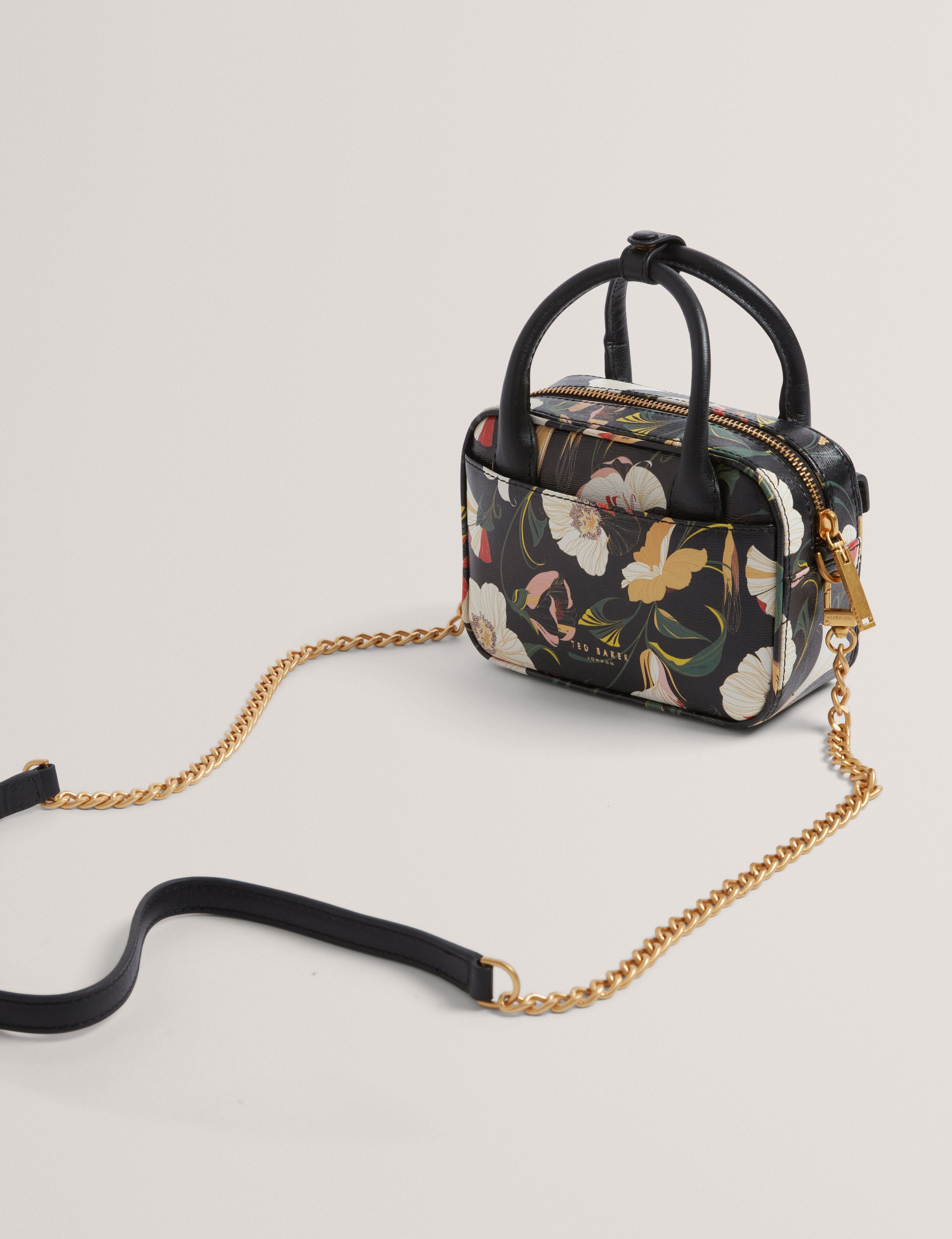 Ted Baker MOV Anisso Tb Detail Mini Leather Crossbody Bag Black