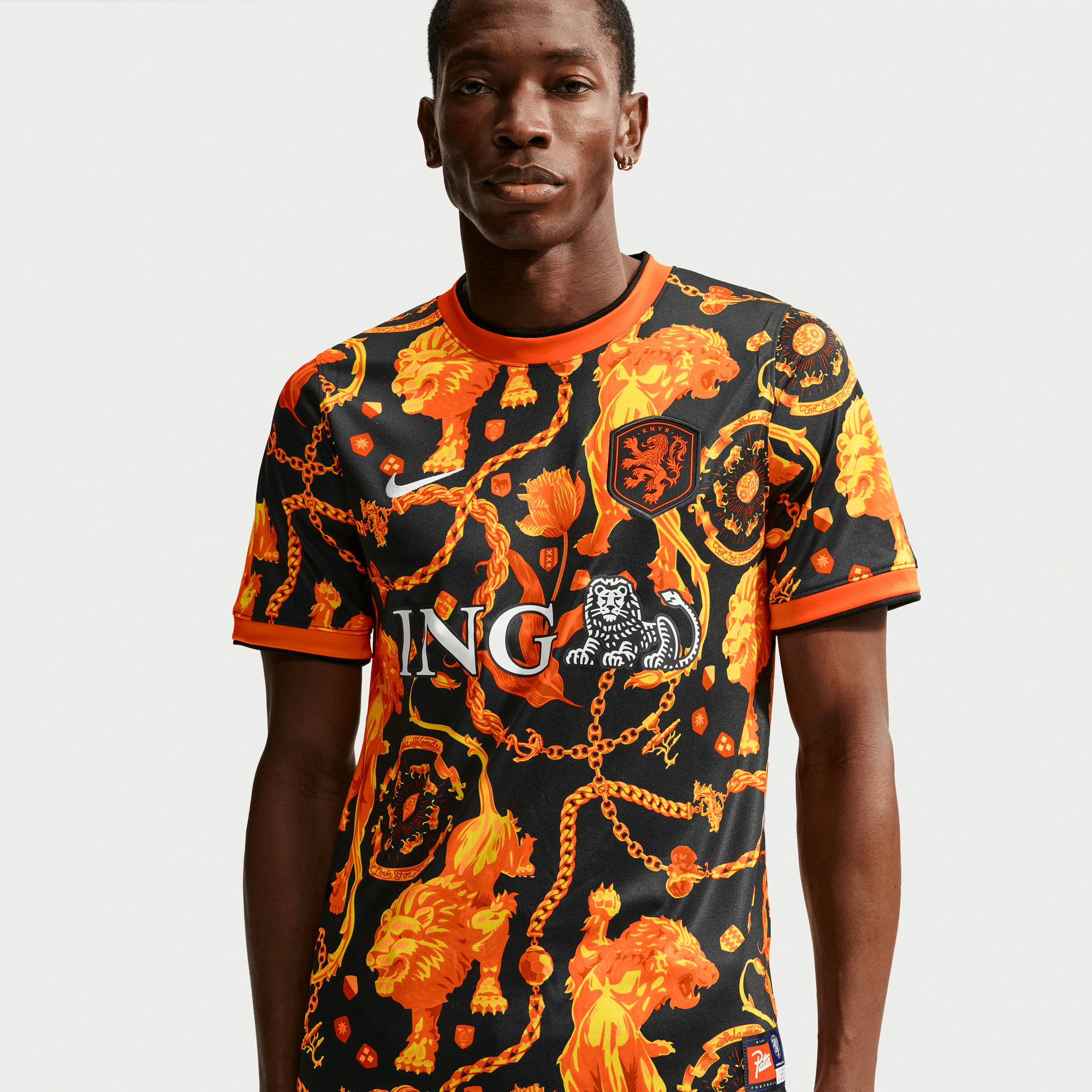 Nike NETHERLANDS X PATTA X NIKE "X2" PREMATCH JERSEY - BLACK / ORANGE