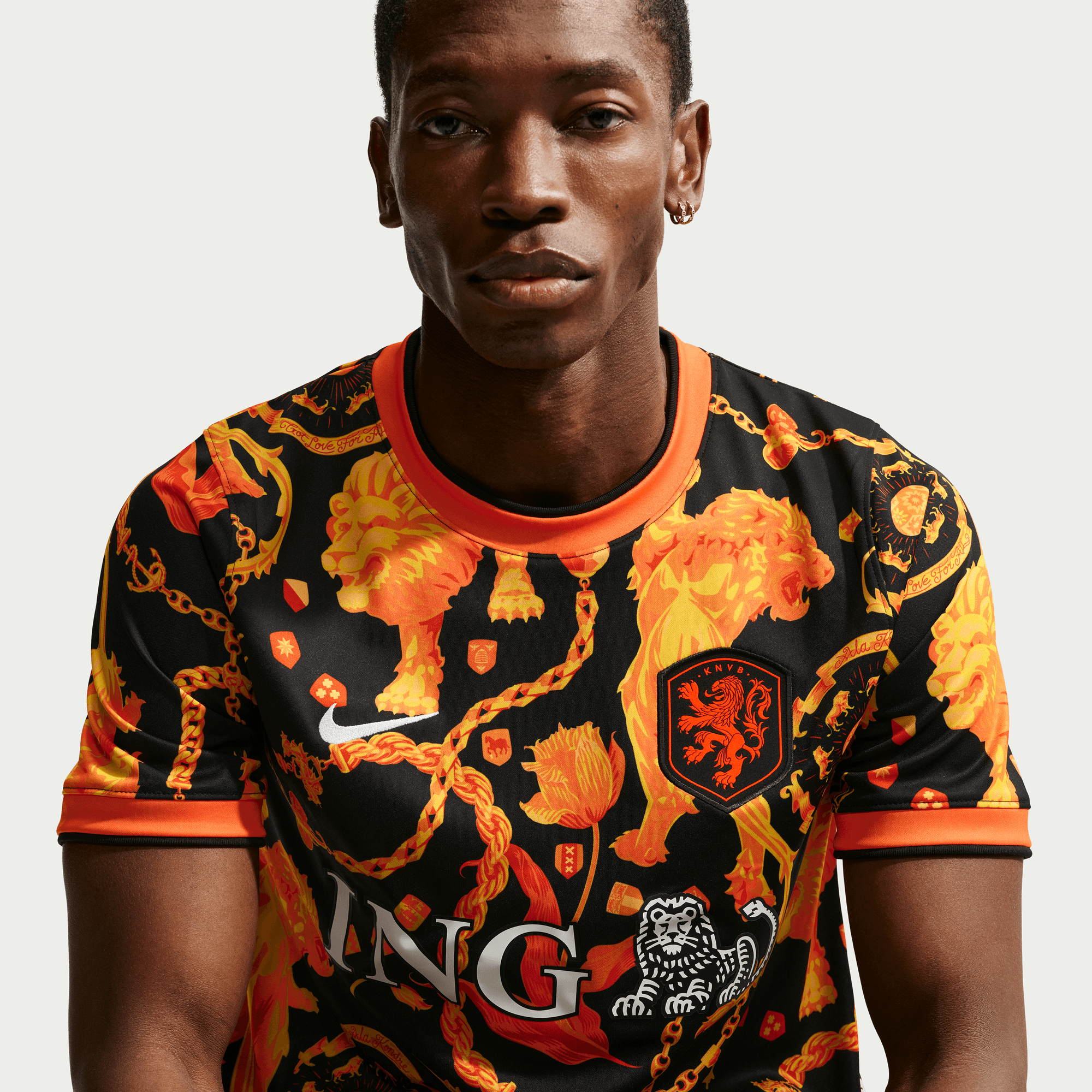 Nike NETHERLANDS X PATTA X NIKE "X2" PREMATCH JERSEY - BLACK / ORANGE