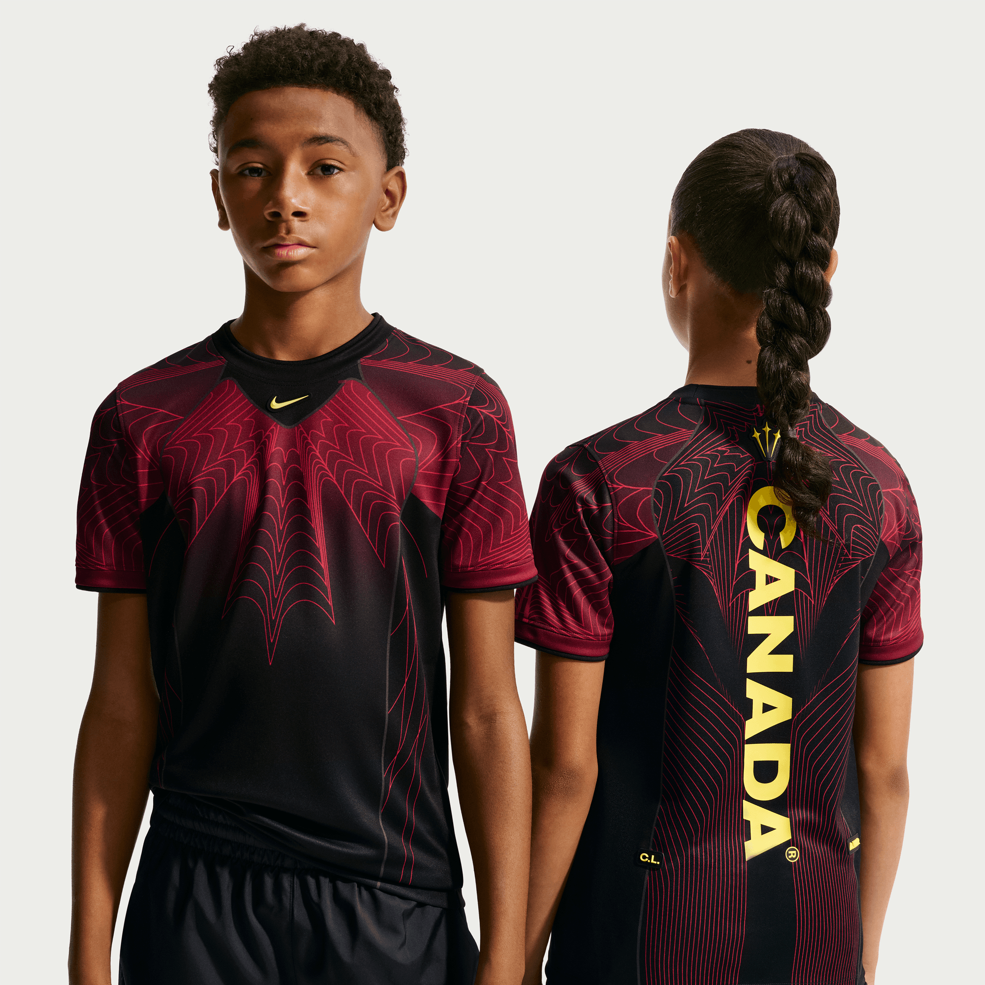 Nike CANADA X NOCTA X NIKE "X2" KIDS DRI-FIT PREMATCH JERSEY - BLACK / GYM RED
