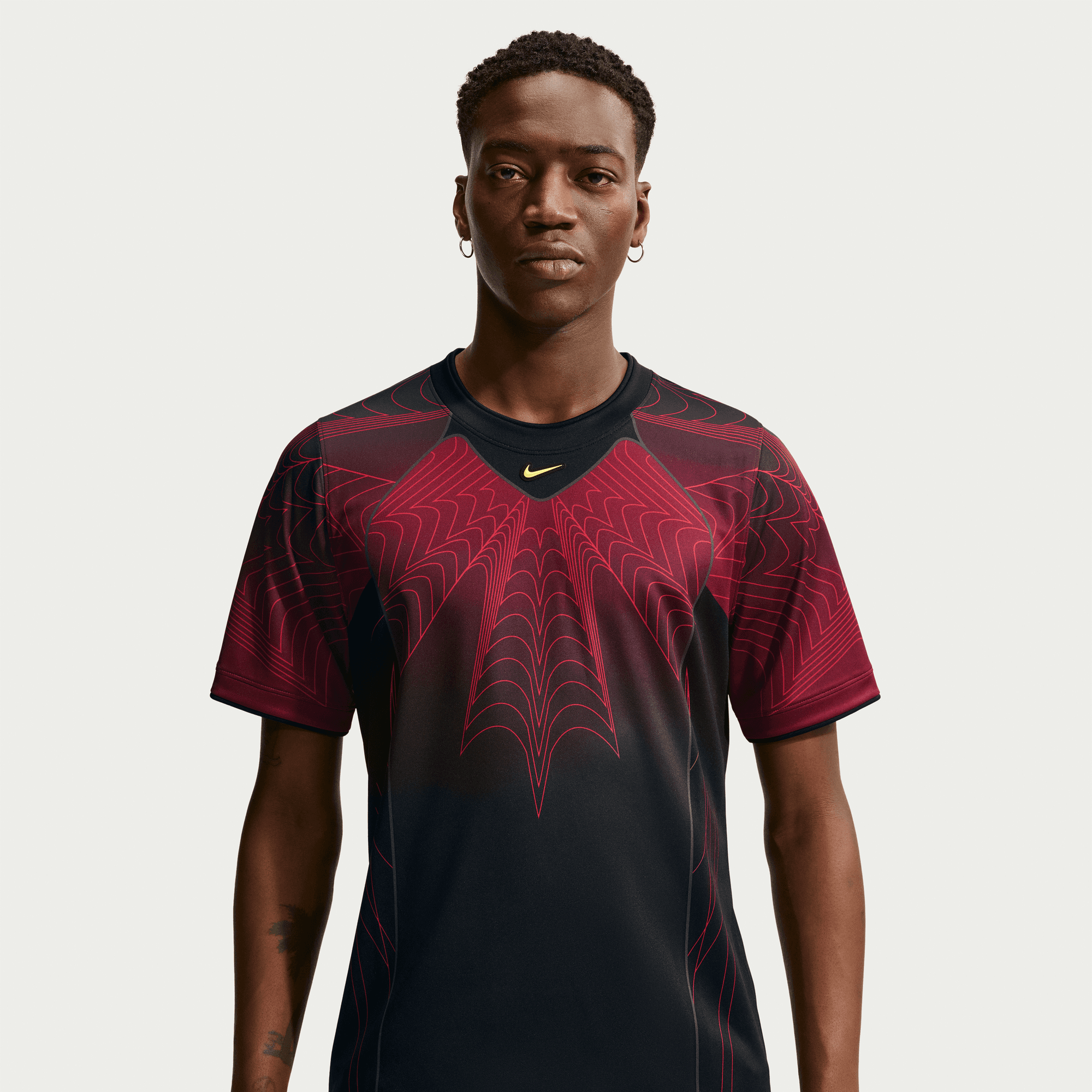 Nike CANADA X NOCTA X NIKE "X2" DRI-FIT PREMATCH JERSEY - BLACK / UNIVERSITY RED