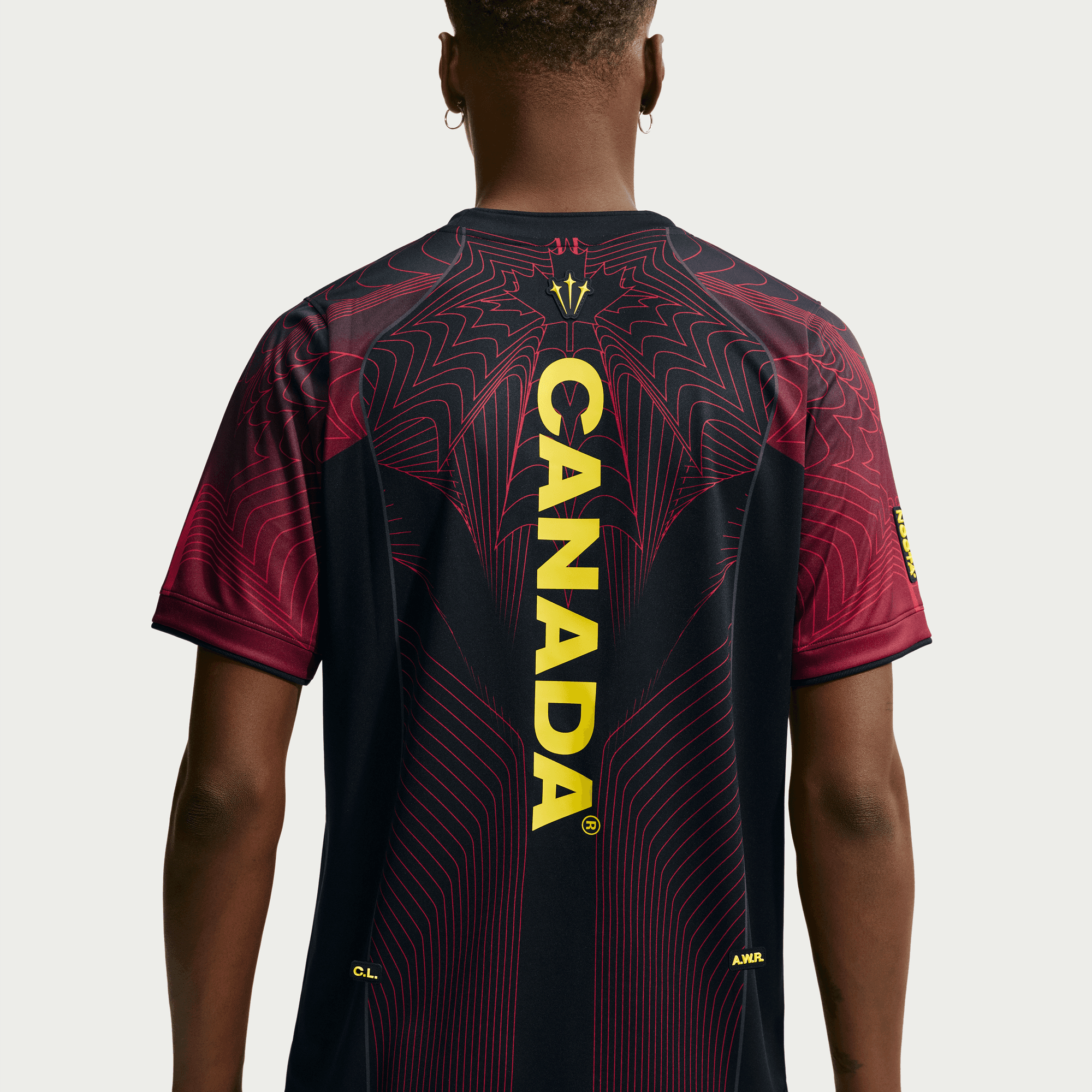 Nike CANADA X NOCTA X NIKE "X2" DRI-FIT PREMATCH JERSEY - BLACK / UNIVERSITY RED