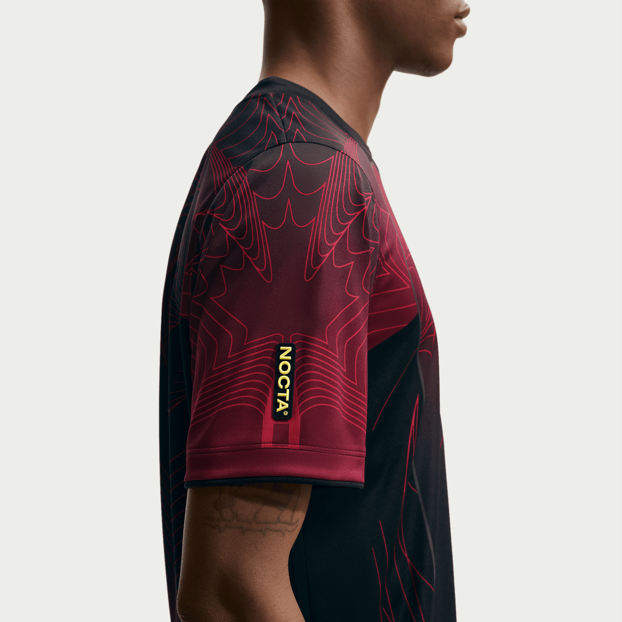Nike CANADA X NOCTA X NIKE "X2" DRI-FIT PREMATCH JERSEY - BLACK / UNIVERSITY RED