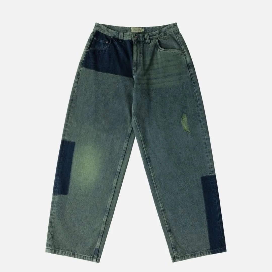 Dime MTL Baggy Denim Pants – Distressed Green