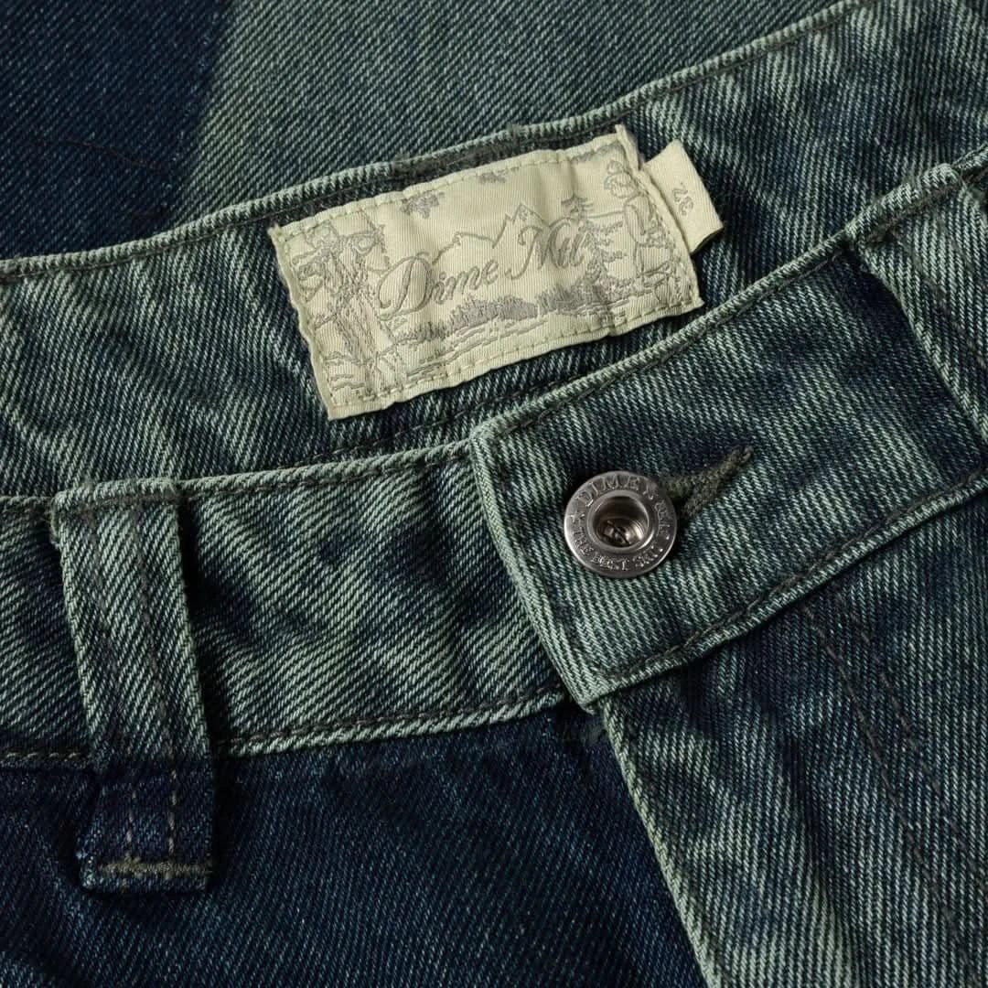 Dime MTL Baggy Denim Pants – Distressed Green