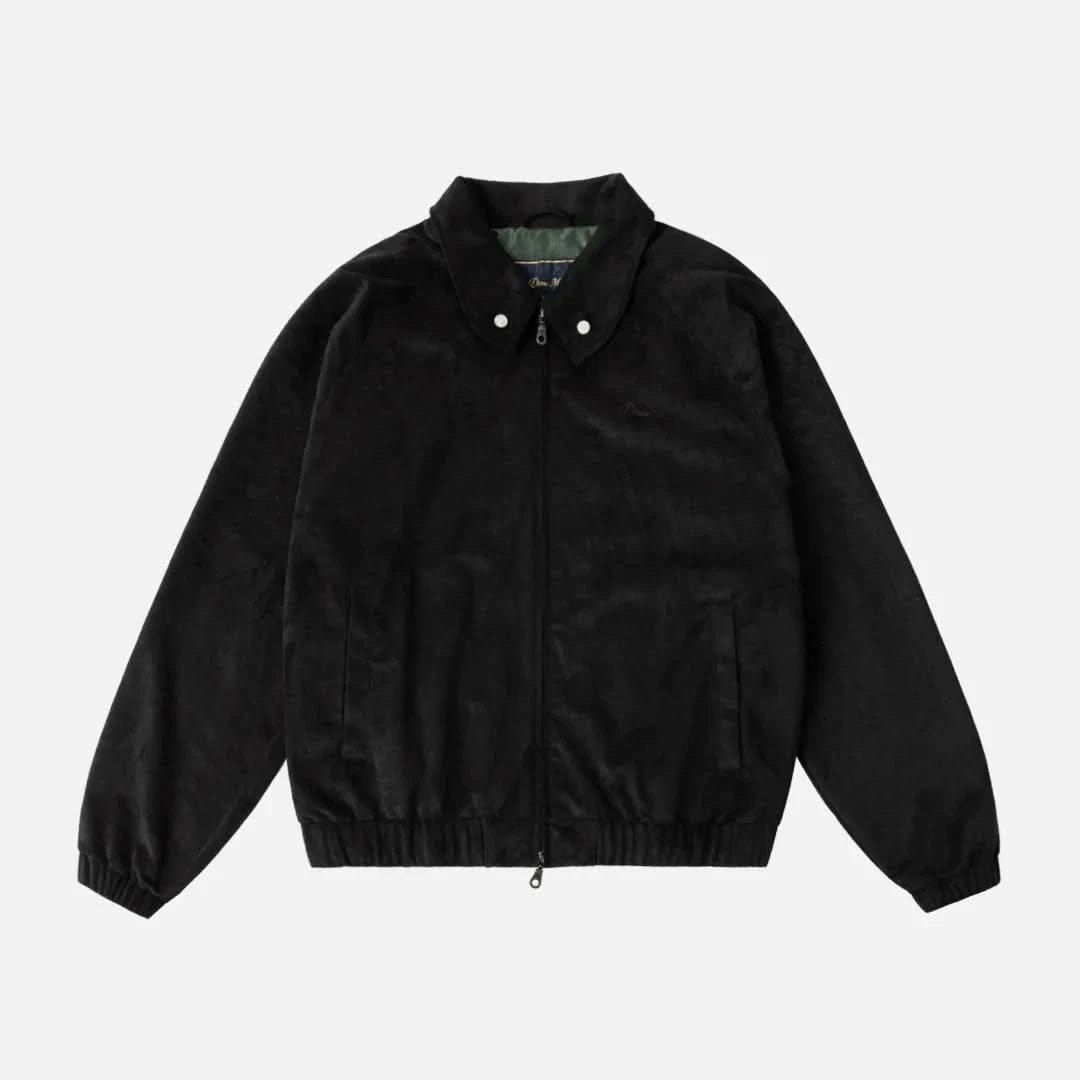 Dime MTL Perforated Faux Suede Jacket – Black