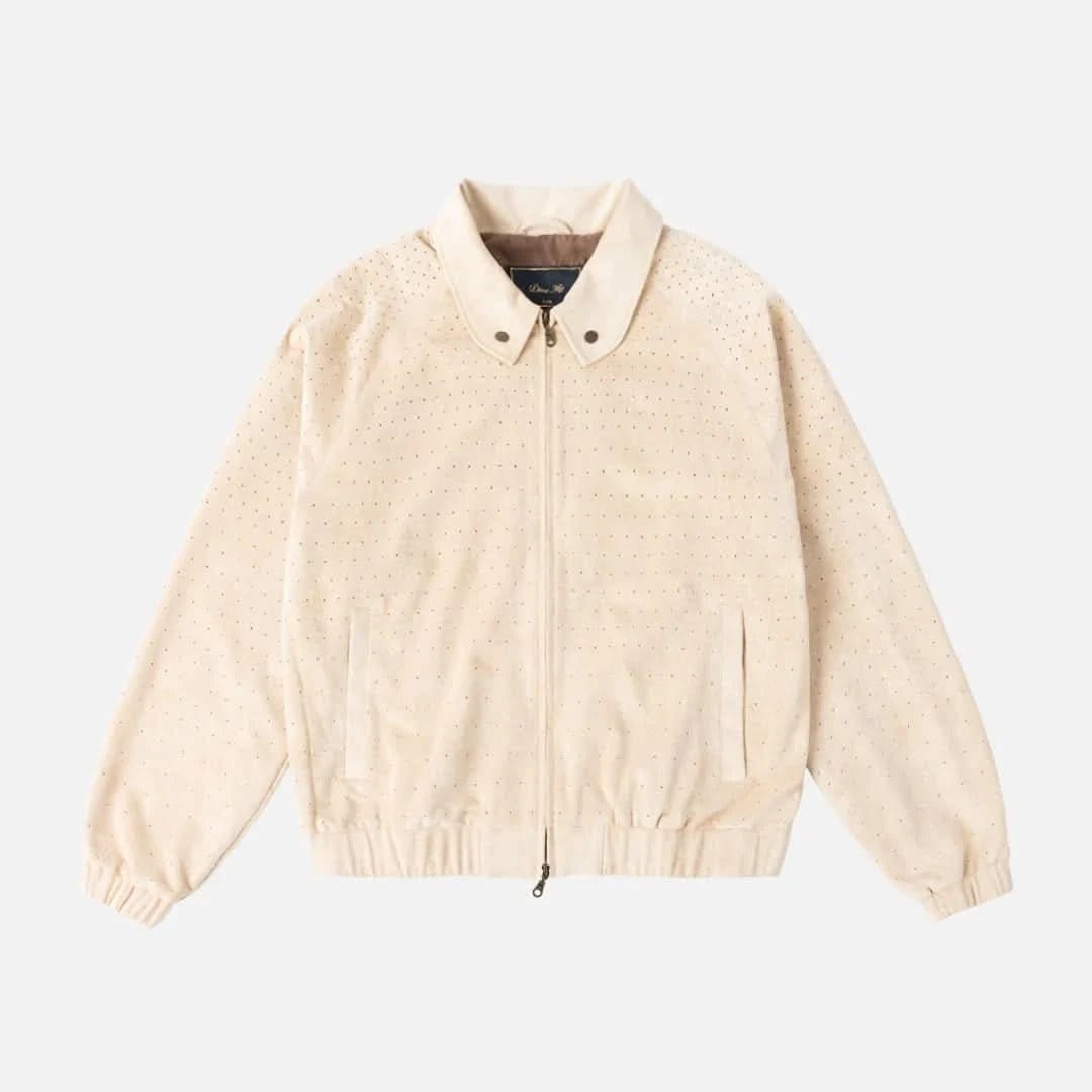 Dime MTL Perforated Faux Suede Jacket – Tan