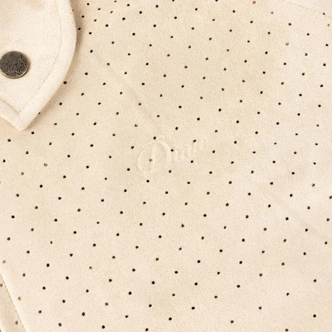 Dime MTL Perforated Faux Suede Jacket – Tan