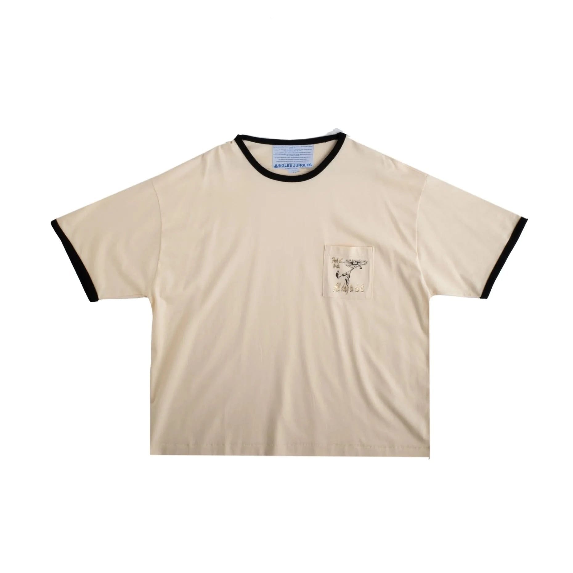 Jungles Jungles F*ck All To Do Ringer Tee – Cream/Black