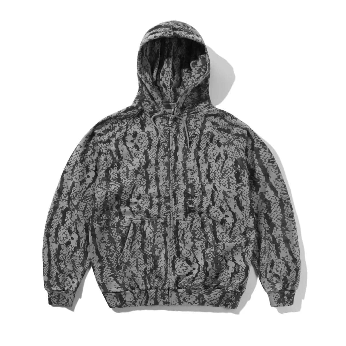 Butter Goods Lowland Camo Zip-Through Hoodie – Washed Black
