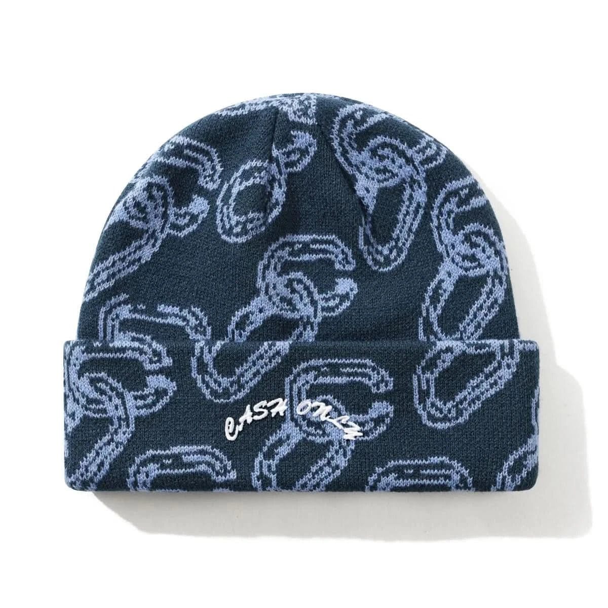 Cash Only Chain Beanie – Blue