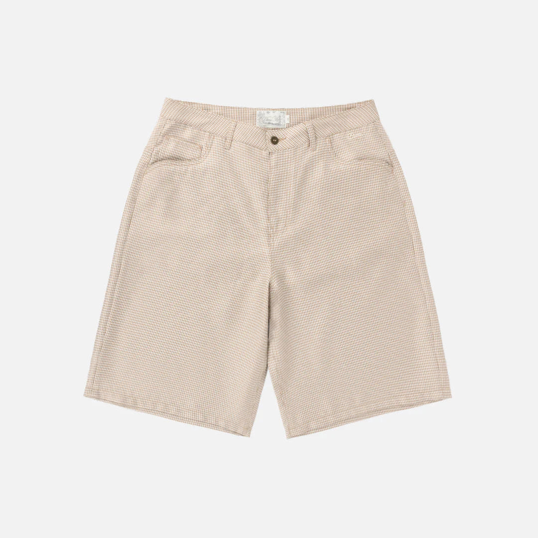 Dime MTL Baggy Houndstooth Shorts Beige