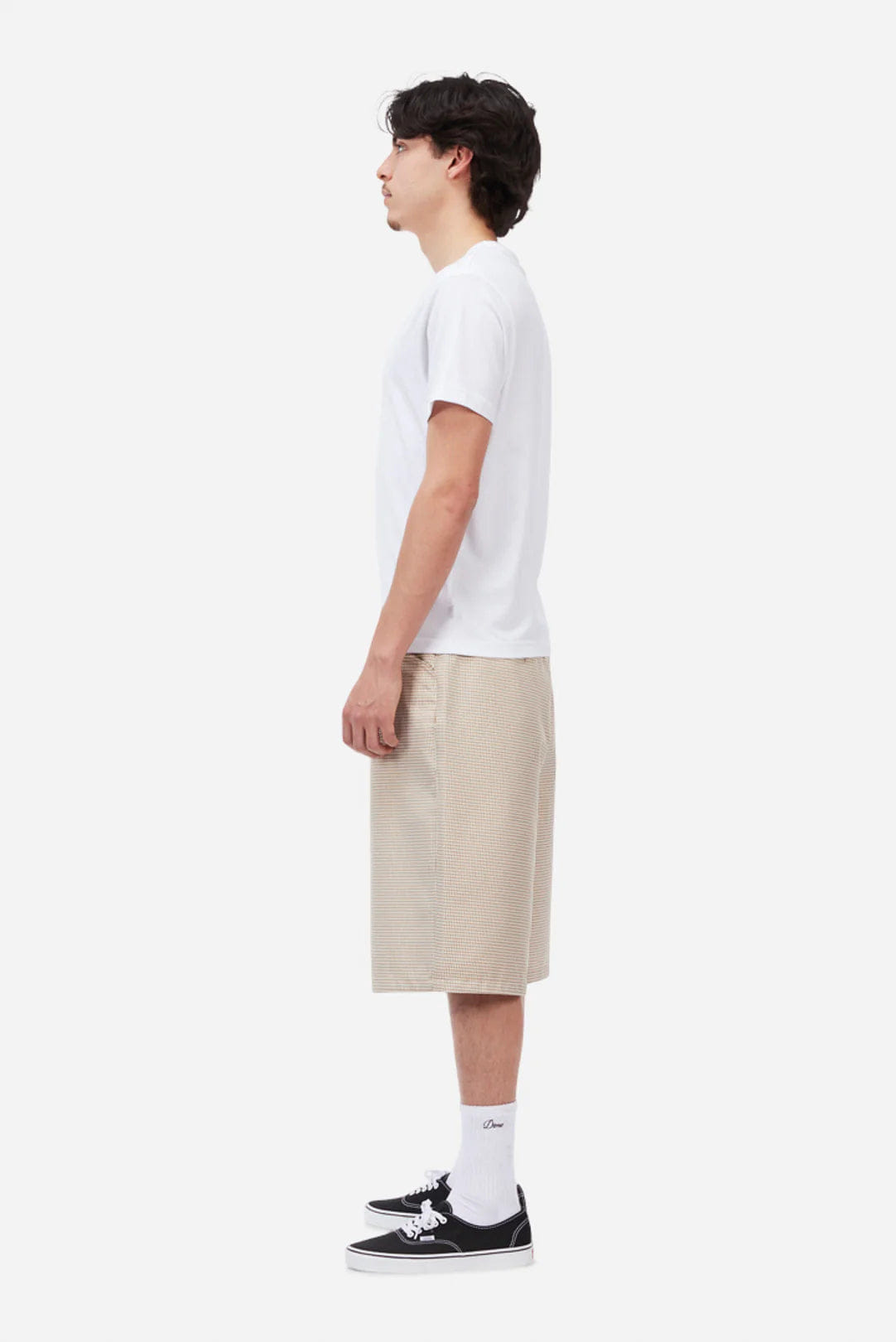Dime MTL Baggy Houndstooth Shorts Beige