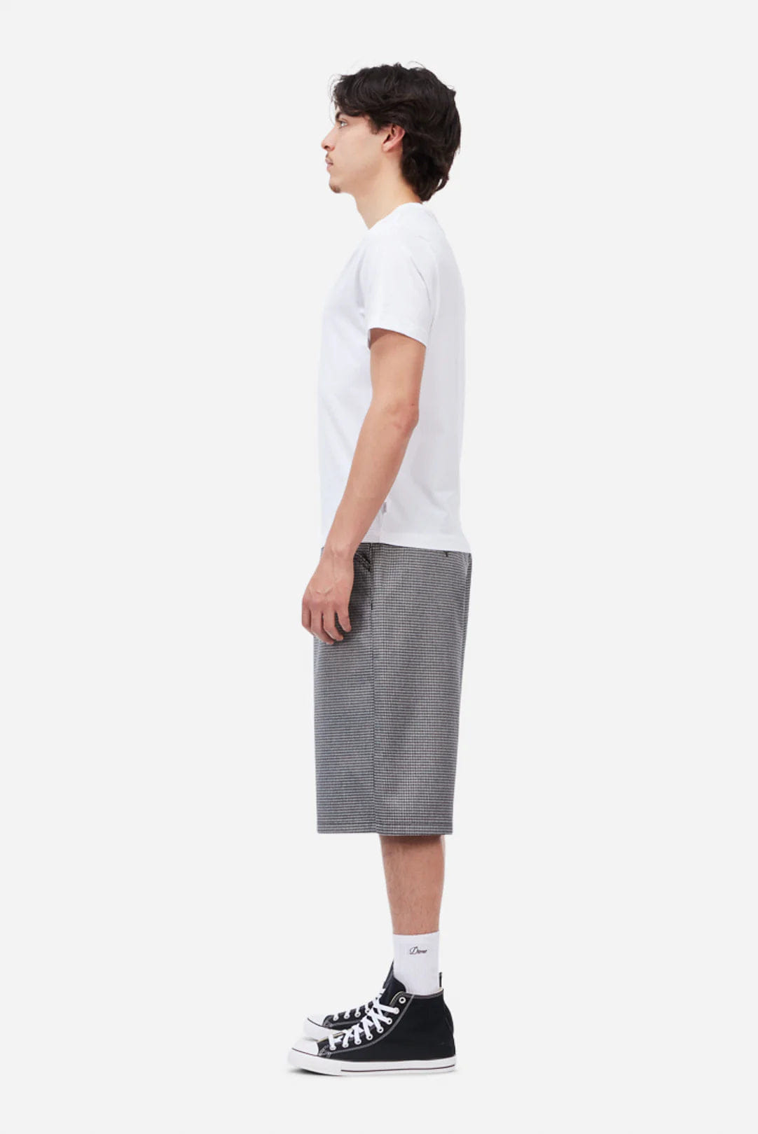 Dime MTL Baggy Houndstooth Shorts Grey