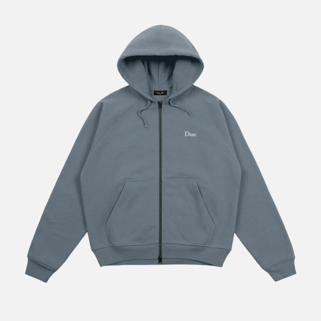 Dime MTL Classic Small Logo Zip Hoodie Granite