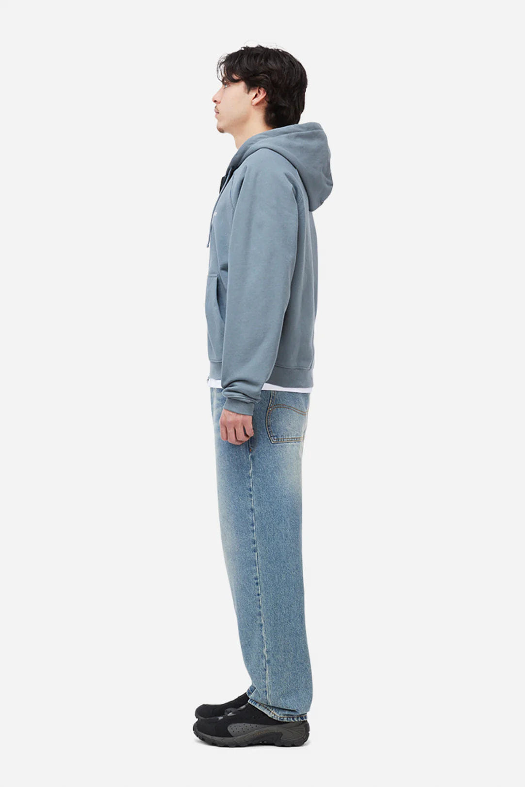 Dime MTL Classic Small Logo Zip Hoodie Granite