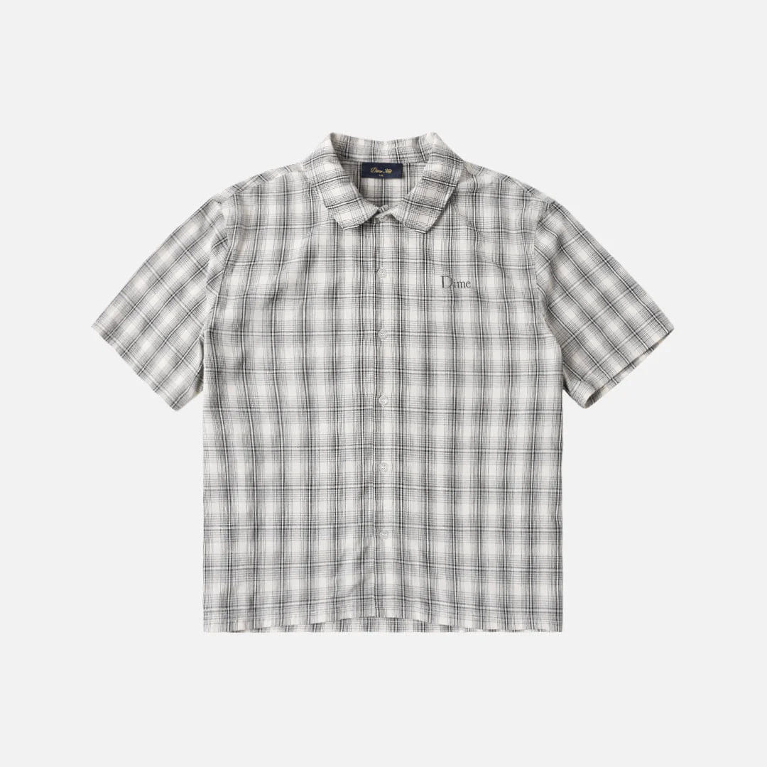 Dime MTL Plaid Button Up Shirt Grey