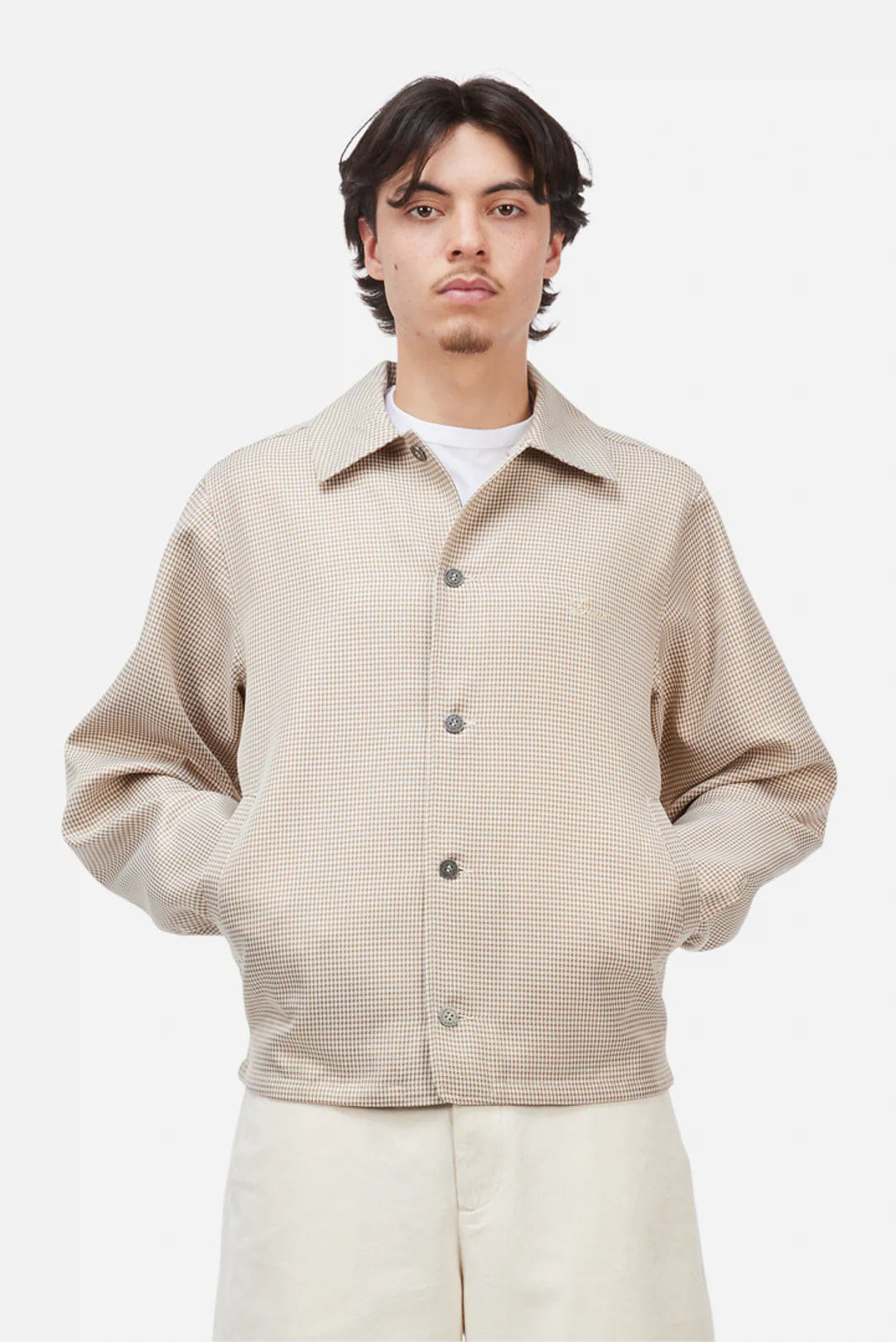 Dime MTL Houndstooth Jacket Beige