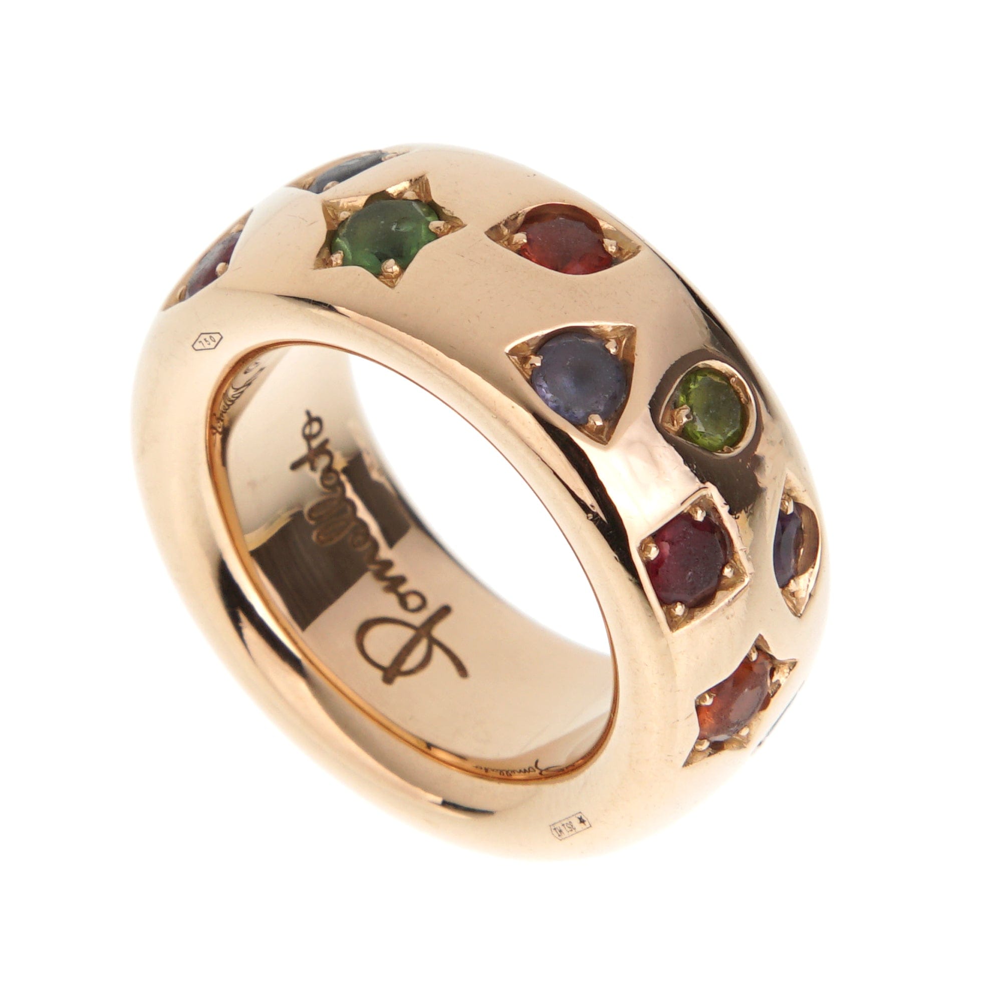 Pomellato Iconica Medium Colored Gemstone Ring in 18k Rose Gold