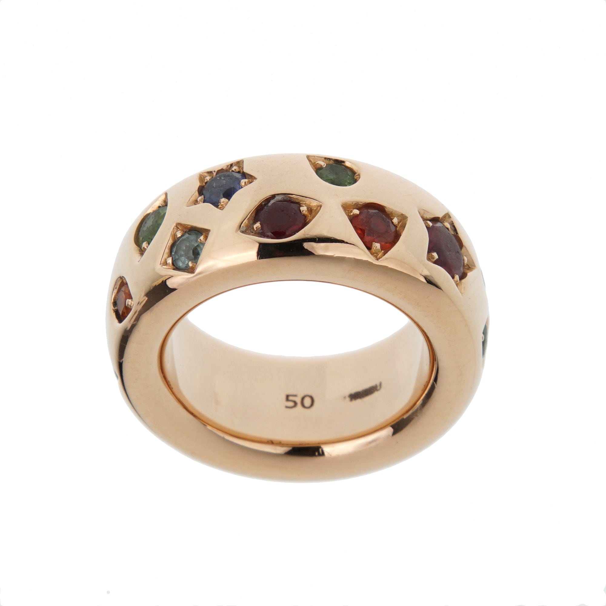 Pomellato Iconica Medium Colored Gemstone Ring in 18k Rose Gold