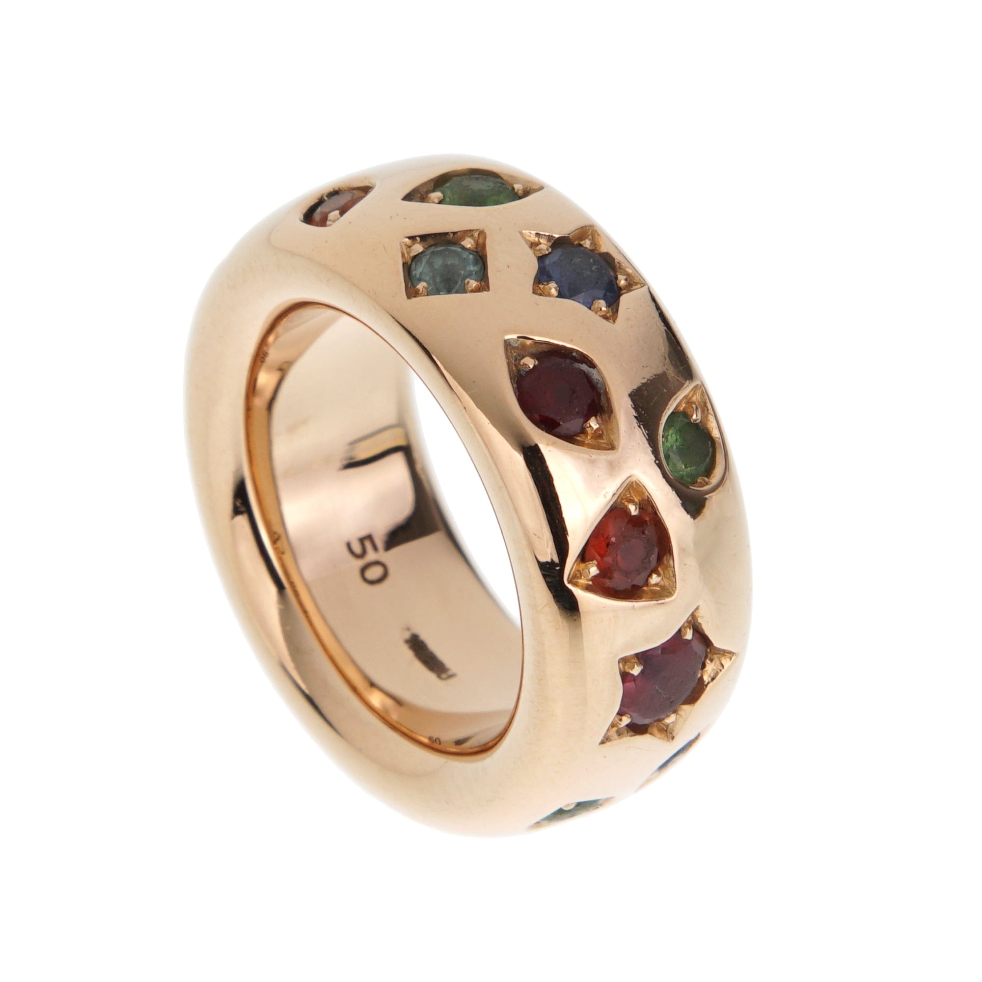 Pomellato Iconica Medium Colored Gemstone Ring in 18k Rose Gold