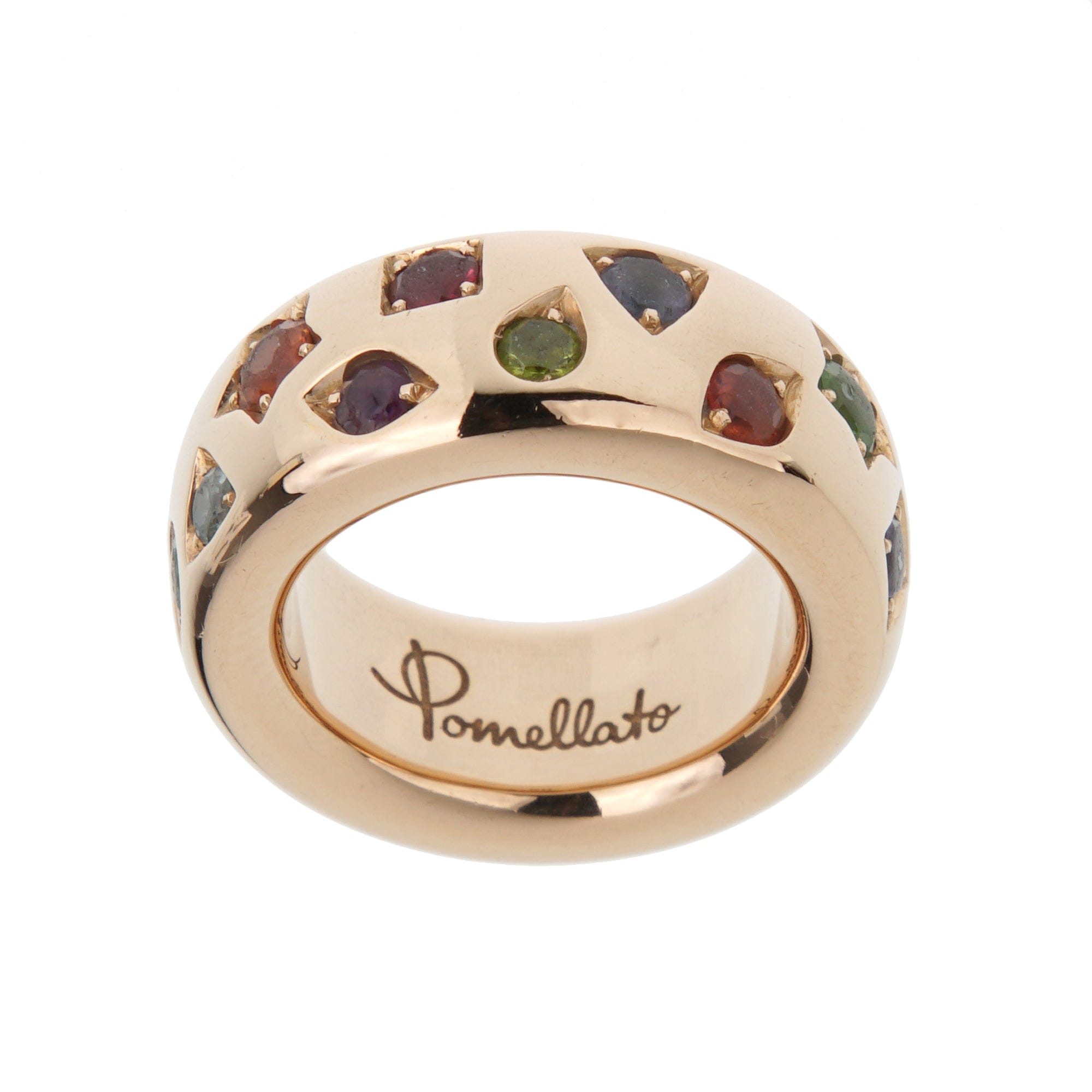Pomellato Iconica Medium Colored Gemstone Ring in 18k Rose Gold