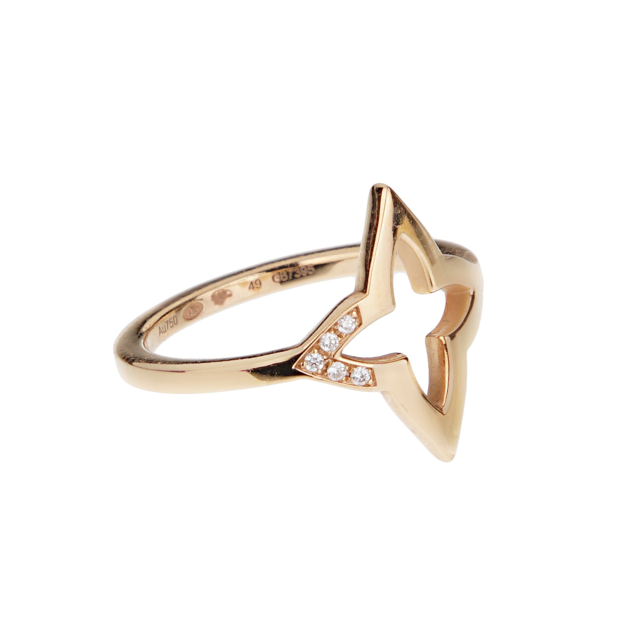 Louis Vuitton Ombre Blossom Ring 18k Rose Gold Diamond Monogram Flower Ring