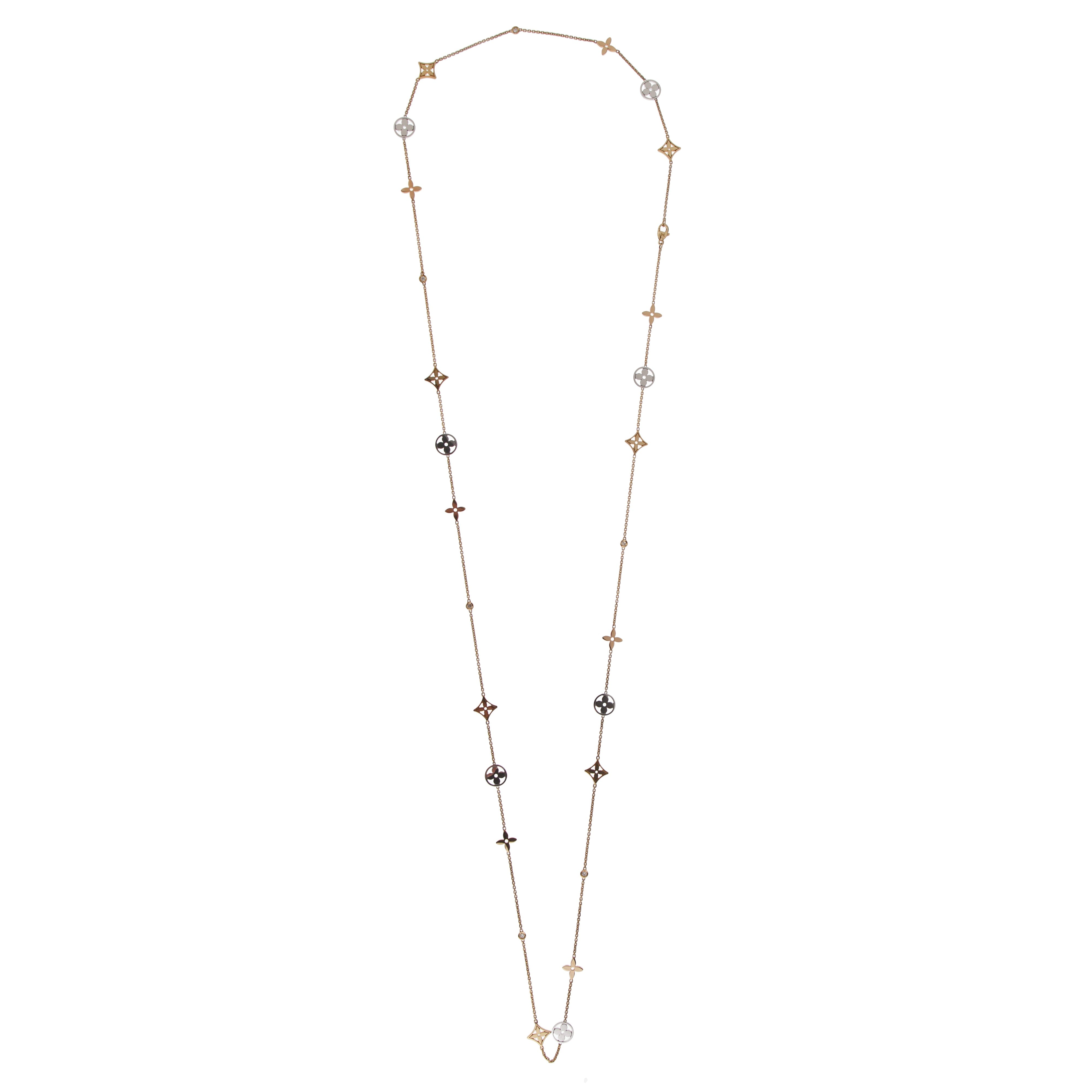 Louis Vuitton Louis Vuitton Idylle Blossom Sautoir Necklace 18k Tricolor Gold Diamond