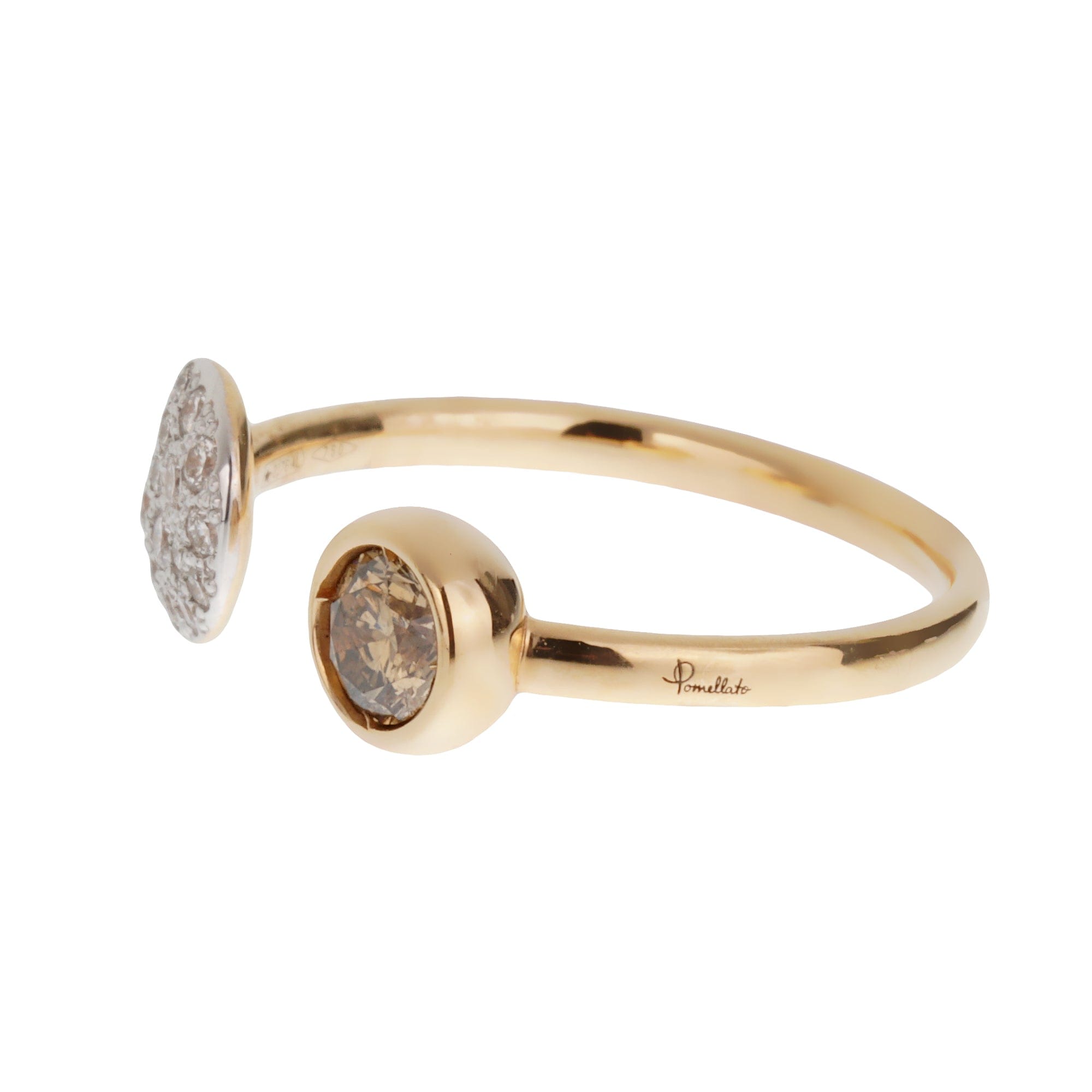 Pomellato Sabbia Diamond 18k Rose Gold Ring Size 5 1/2