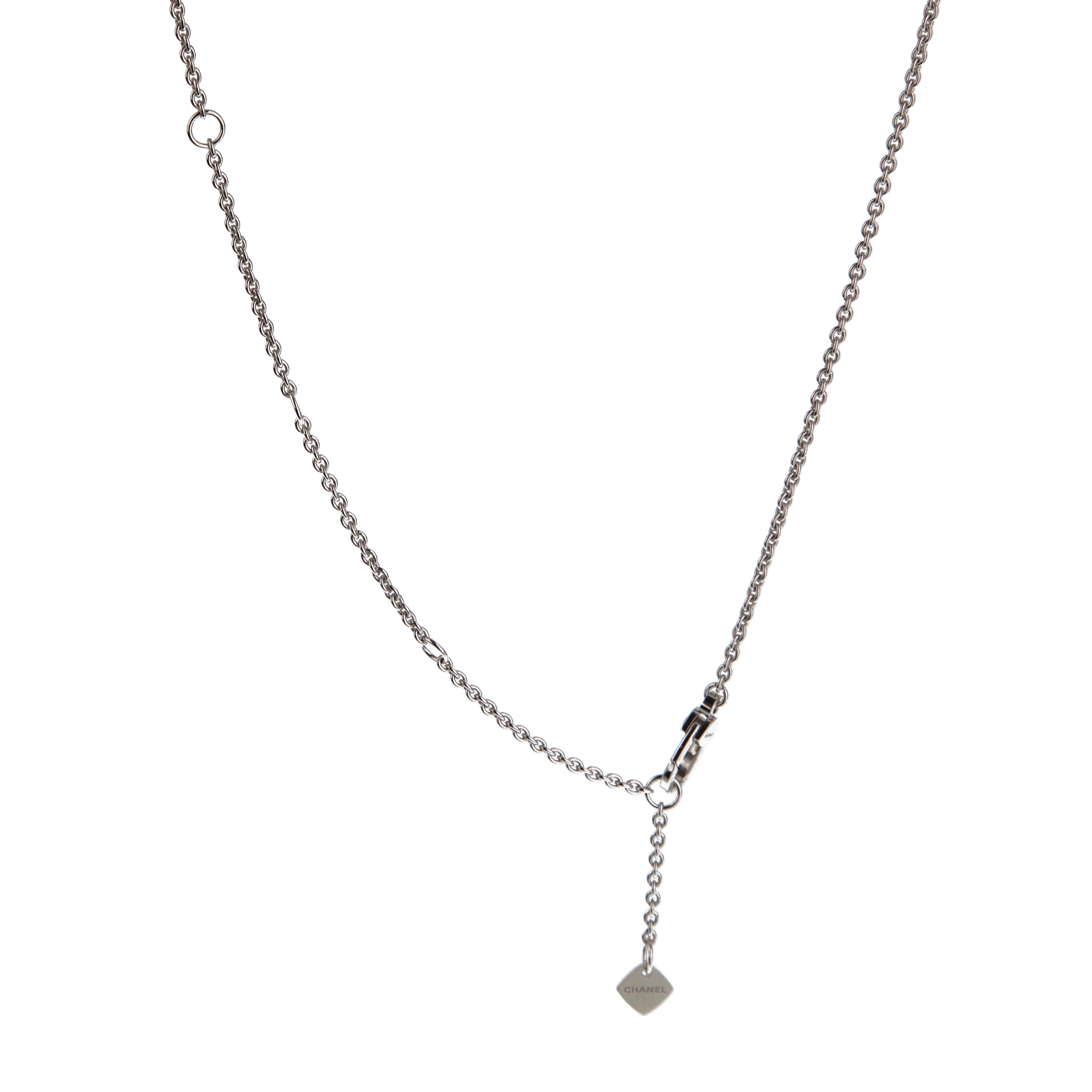 Chanel Coco Crush 18k White Gold Diamond Pendant Necklace