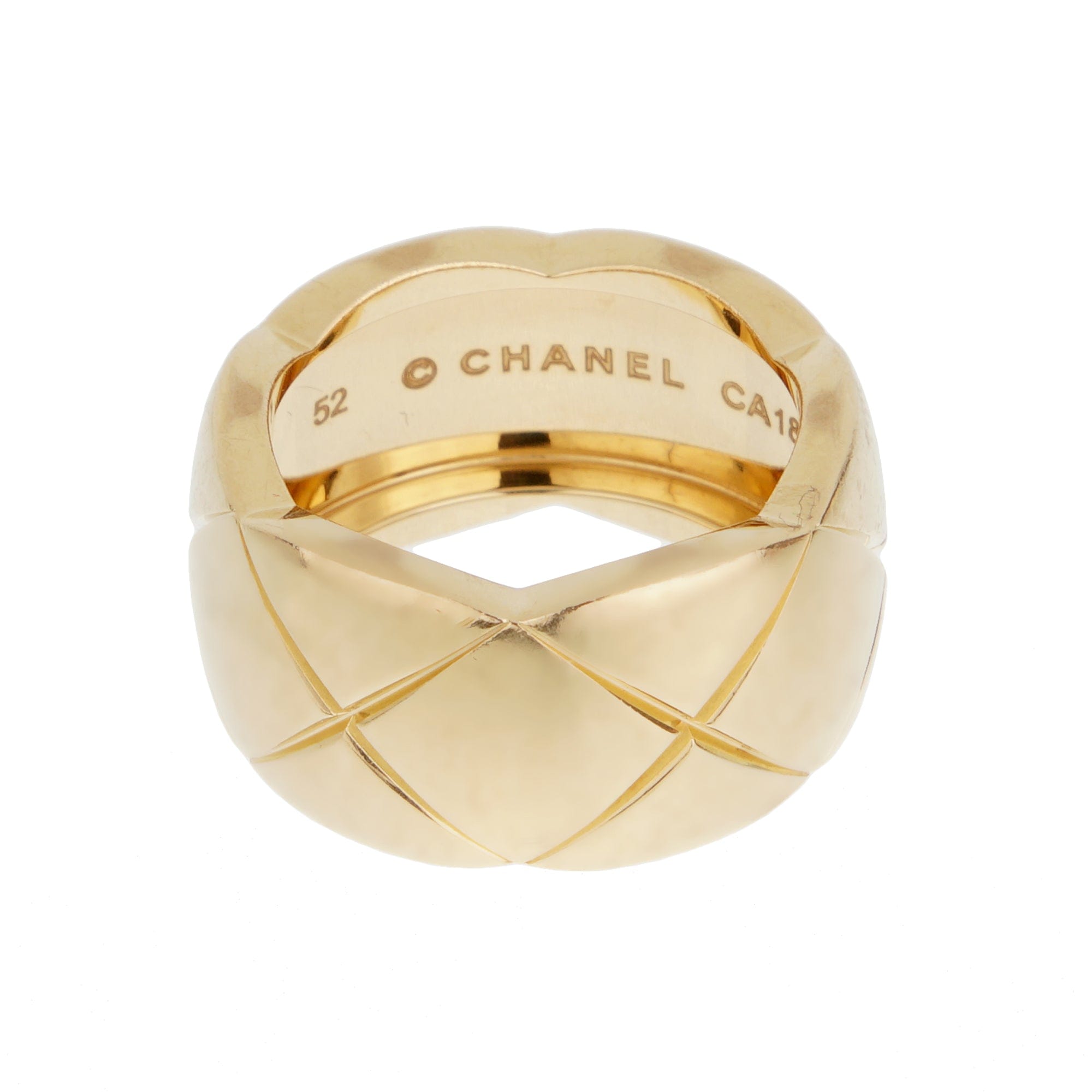 Chanel Coco Crush 18k Yellow Gold Large Ring Sz 6 J10574