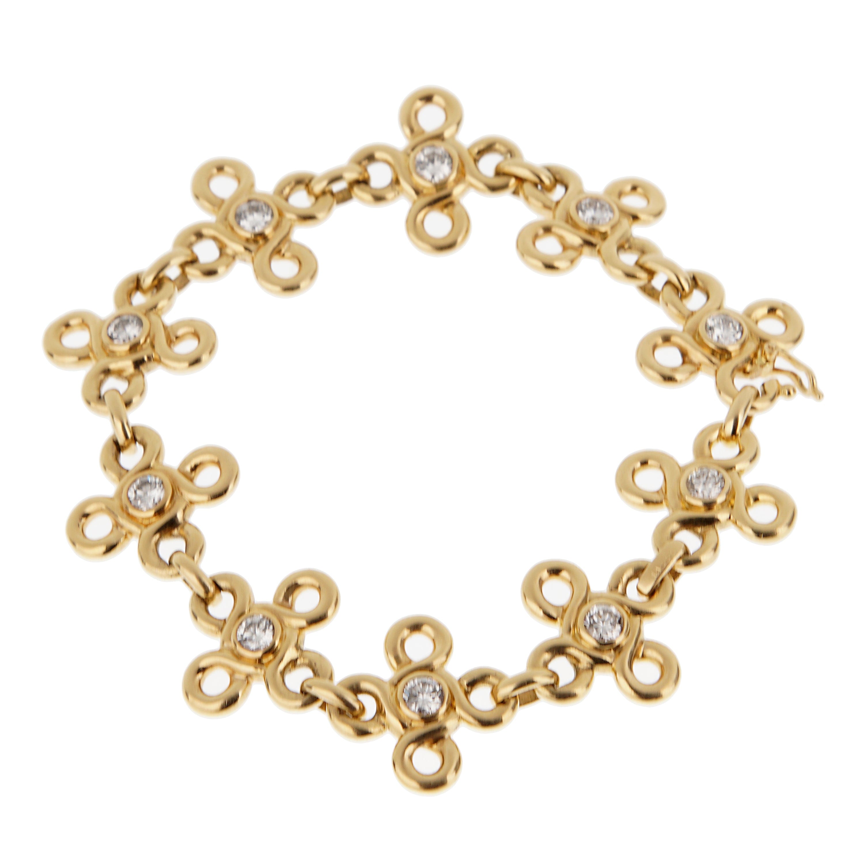 Chanel Vintage 18k Yellow Gold Diamond Link Bracelet