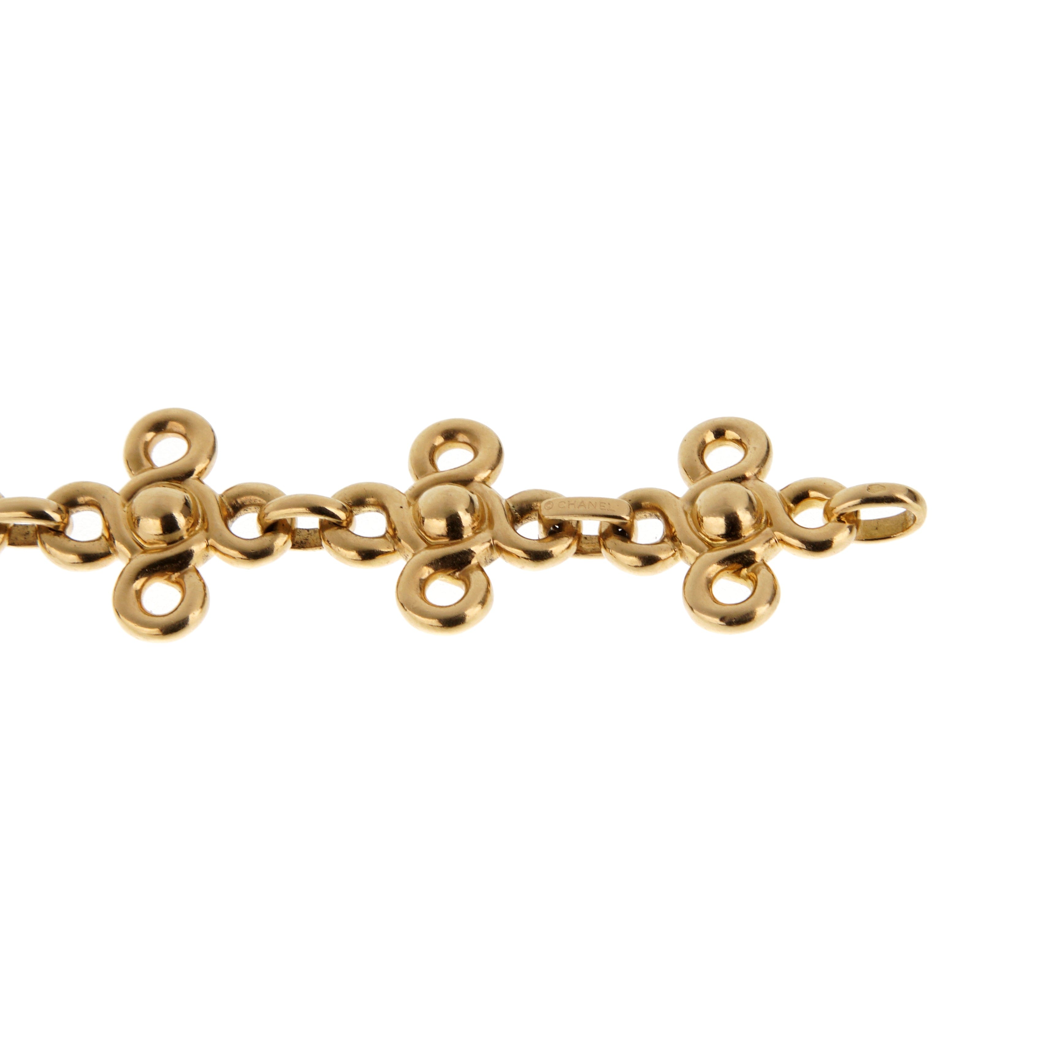 Chanel Vintage 18k Yellow Gold Diamond Link Bracelet