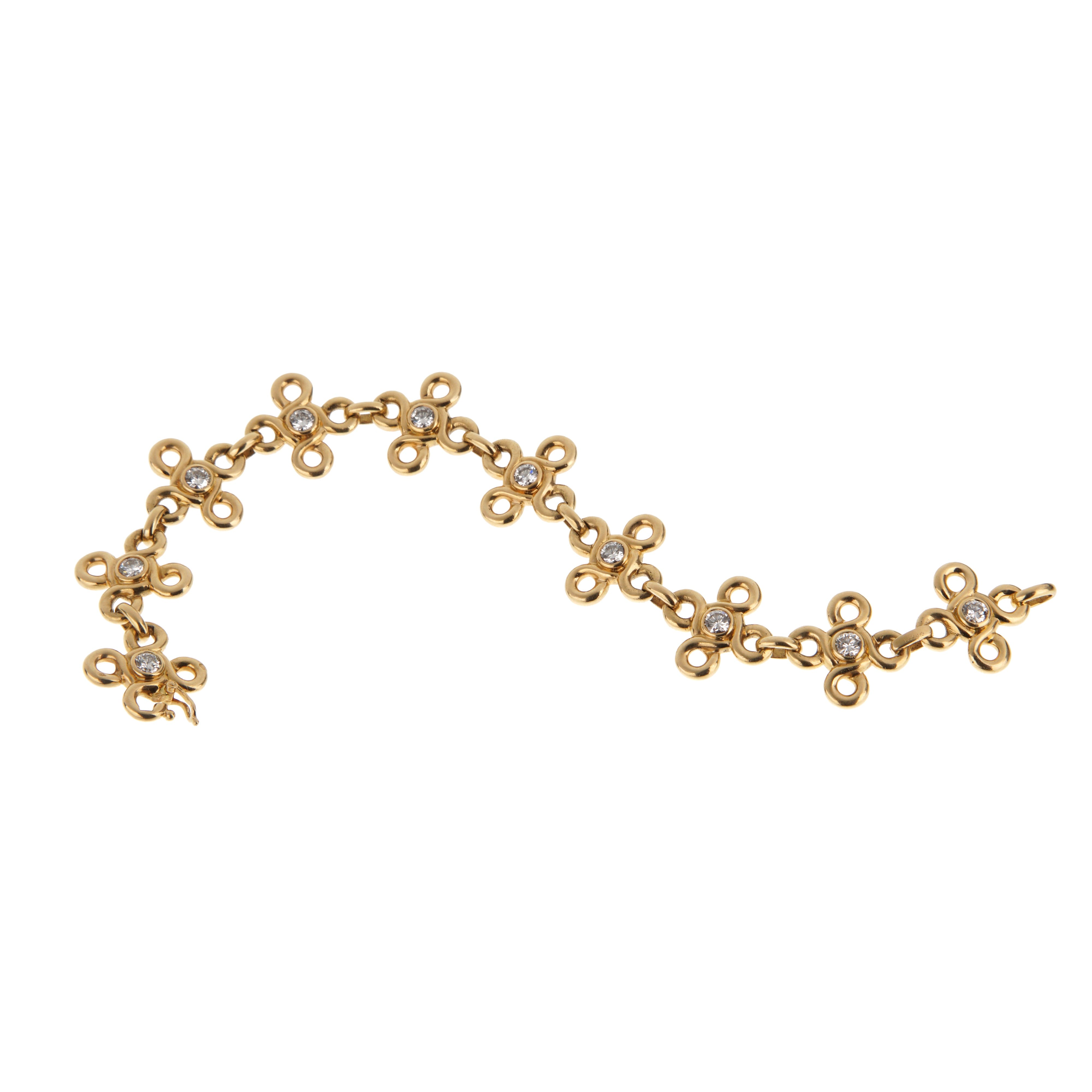 Chanel Vintage 18k Yellow Gold Diamond Link Bracelet