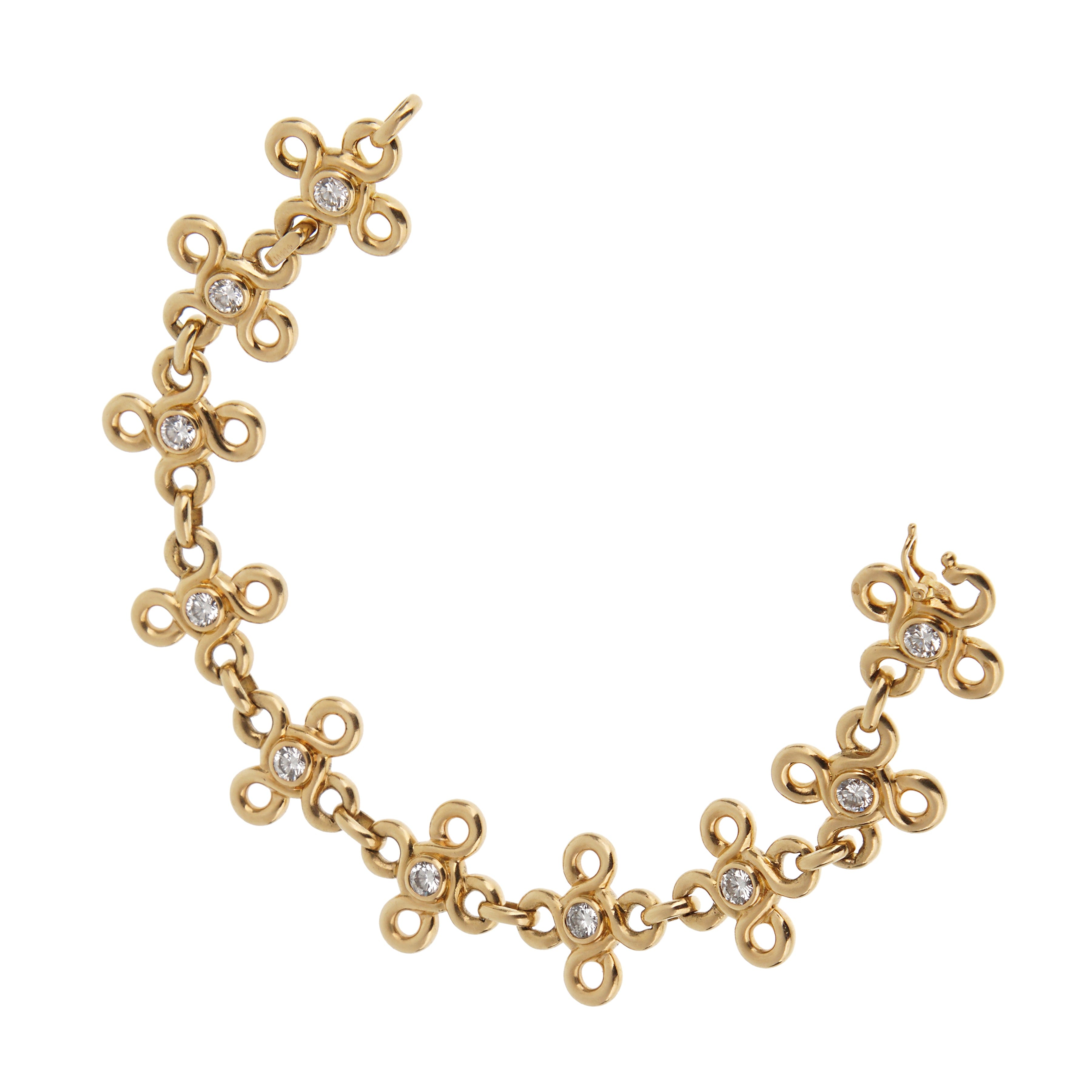 Chanel Vintage 18k Yellow Gold Diamond Link Bracelet
