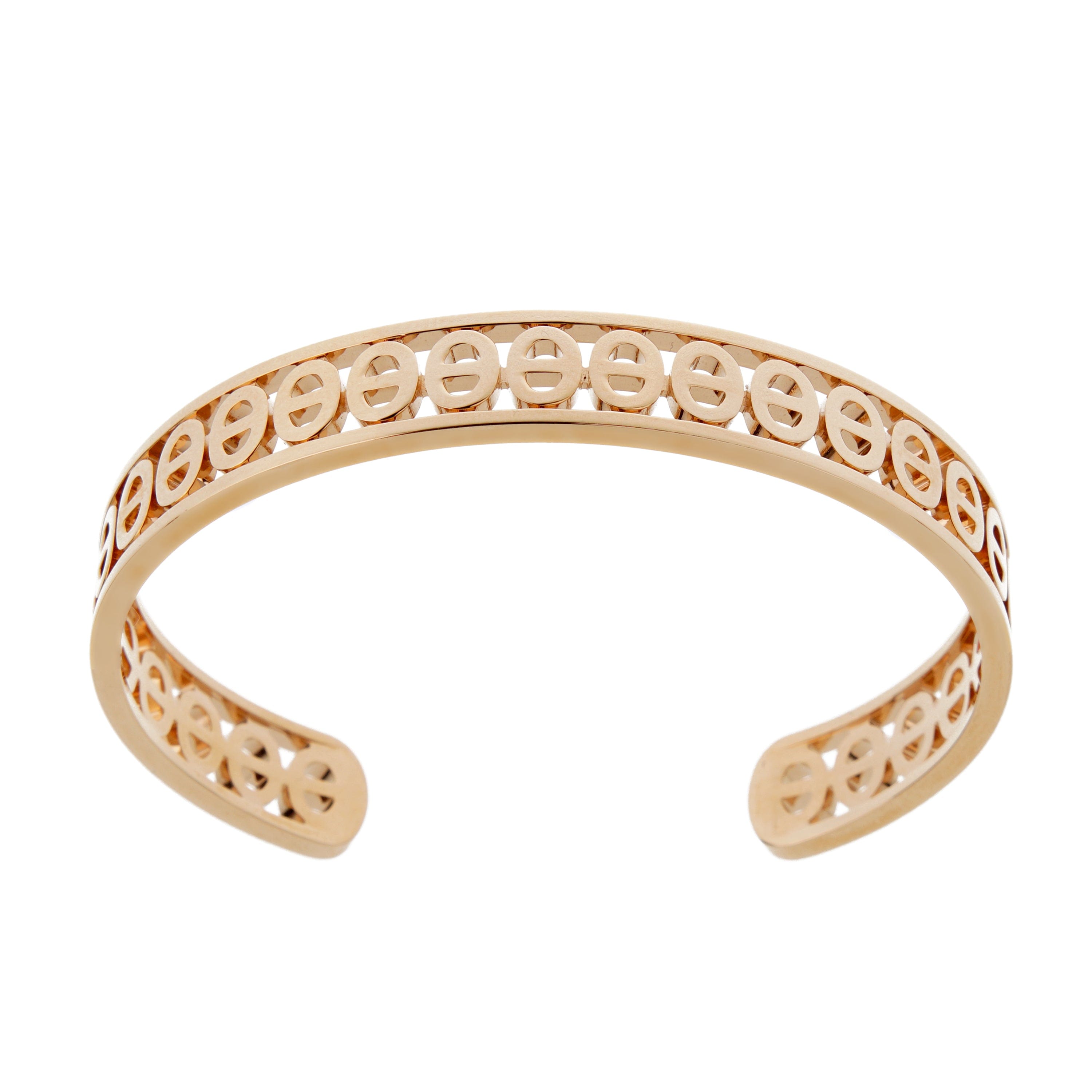Hermes Chaîne d'Ancre Divine 18K Rose Gold Open Cuff Bangle Bracelet