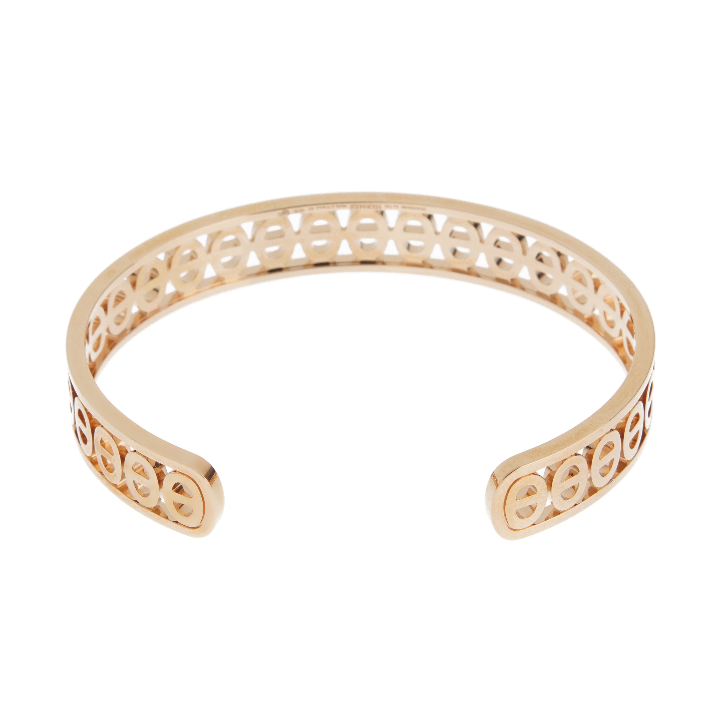 Hermes Chaîne d'Ancre Divine 18K Rose Gold Open Cuff Bangle Bracelet