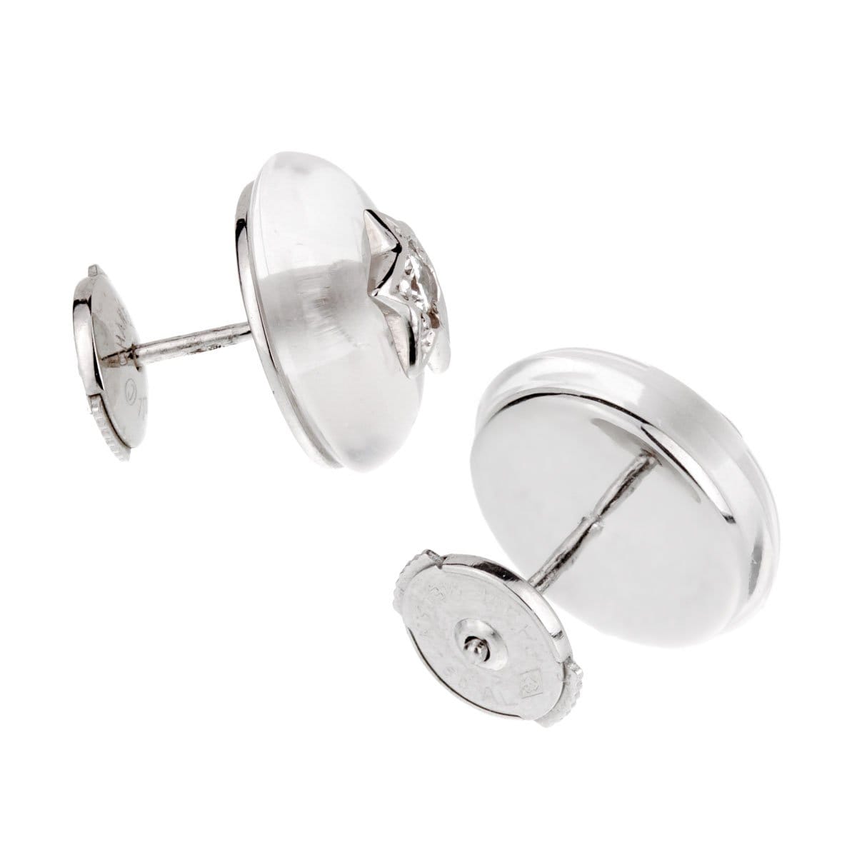 Chanel Comete Rock Crystal Diamond Stud Earrings in 18k White Gold