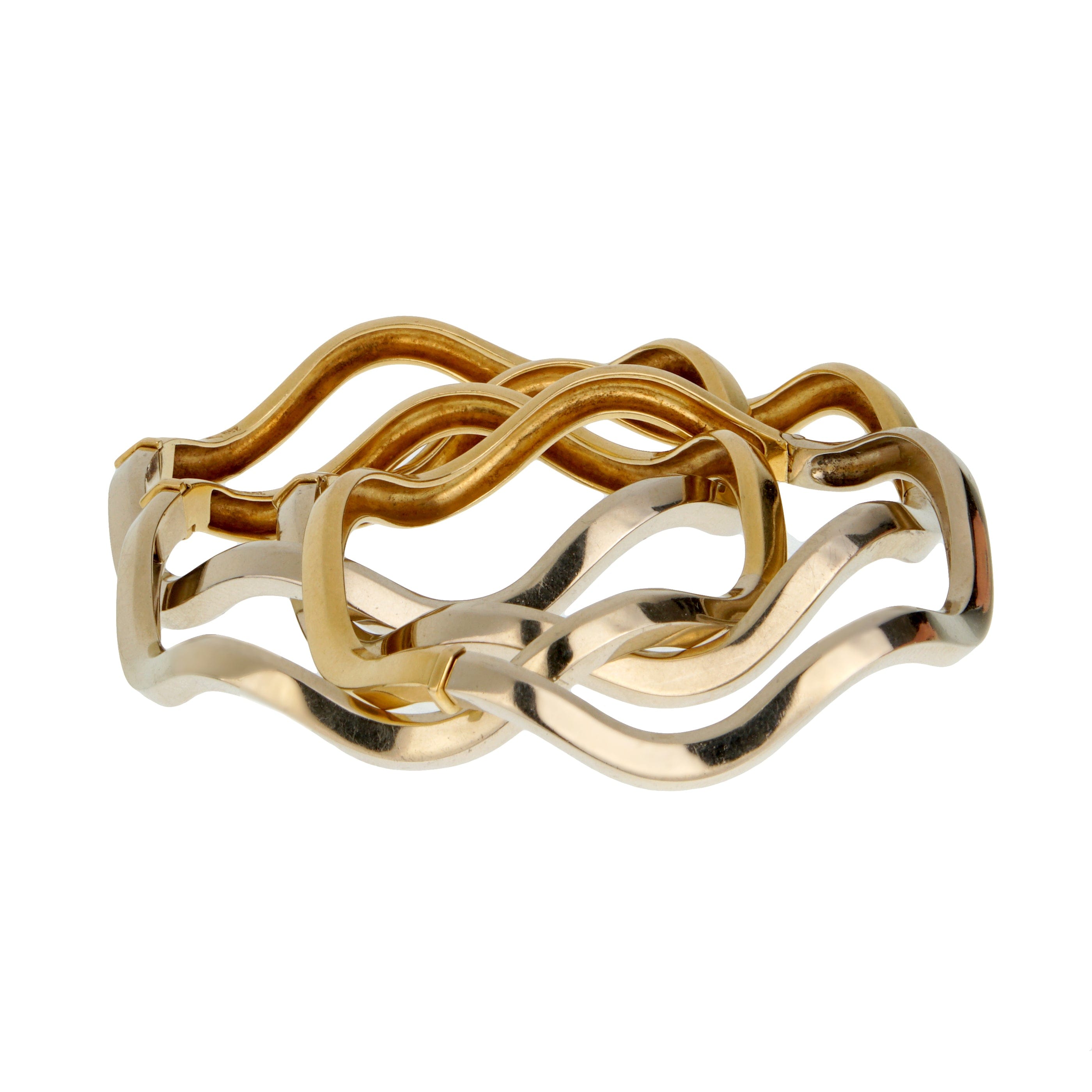 Pomellato Vintage 18k White & Yellow Gold Bangle Suite