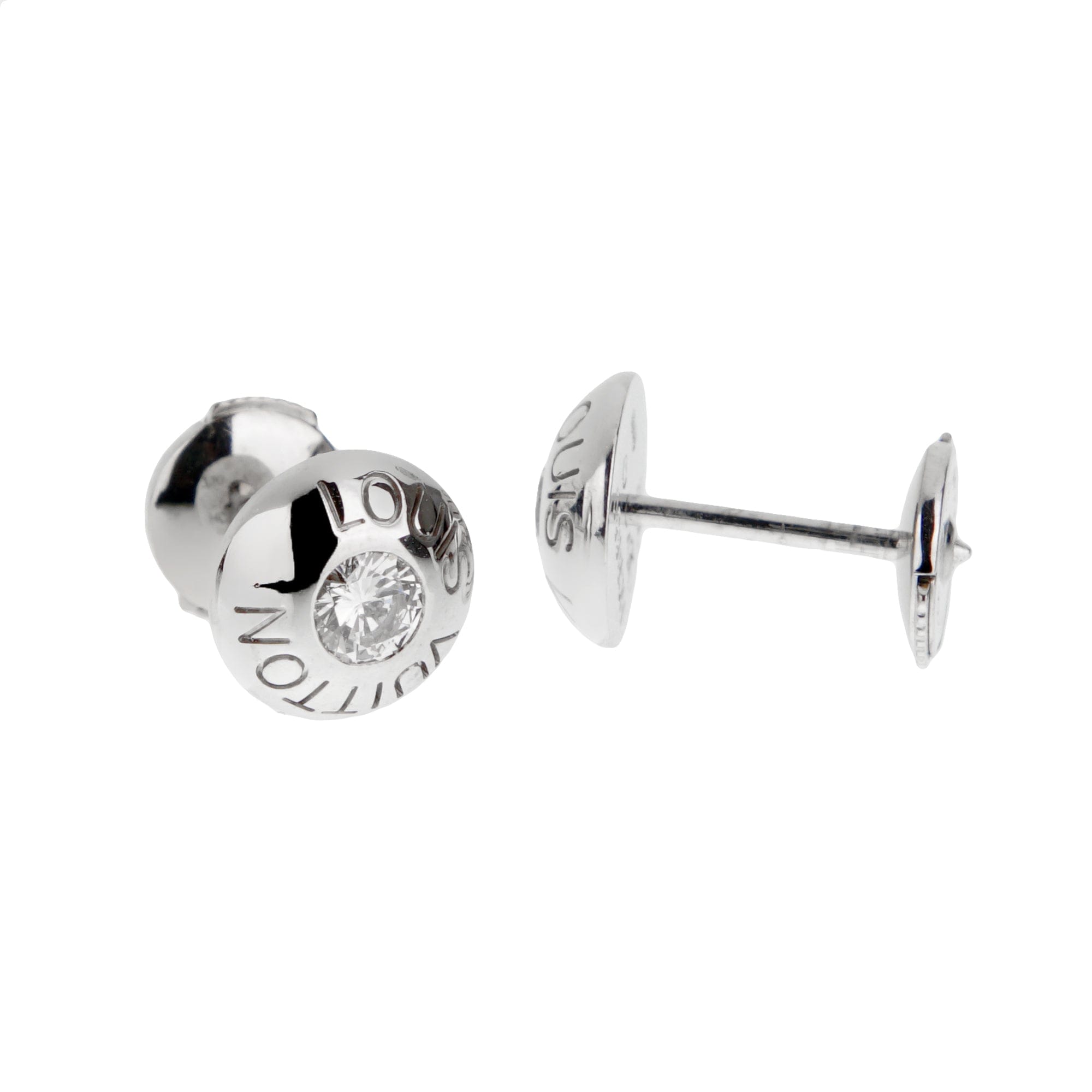 Louis Vuitton 18k White Gold Diamond Stud Earrings