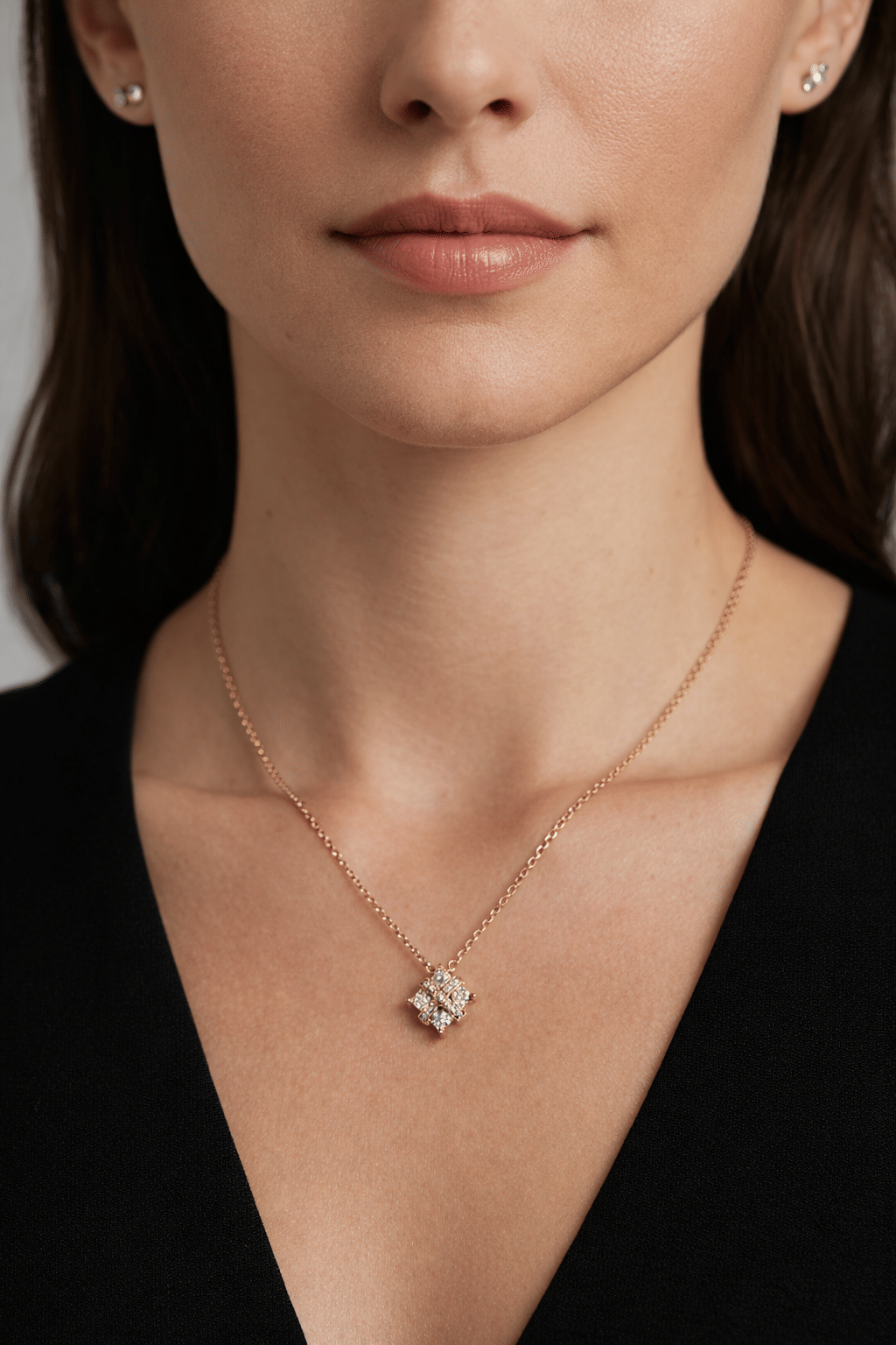 Valentino Diamond Charm Pendant Necklace 18k Yellow Gold