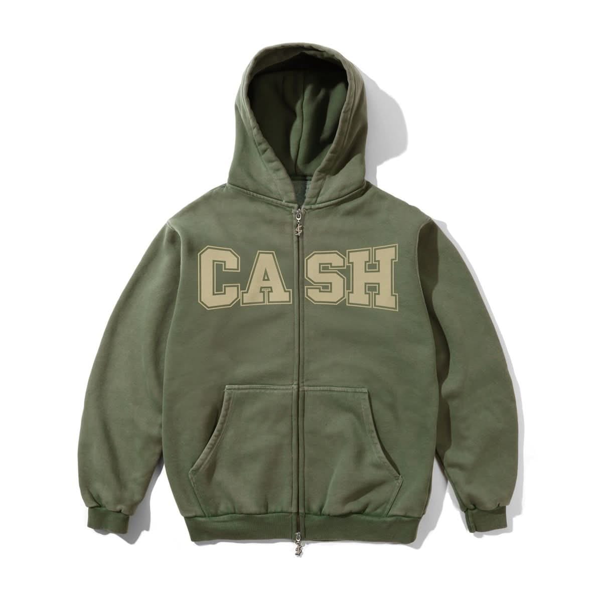 Cash Only Campus Zip Thru Hoodie Olive