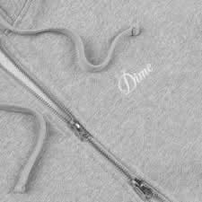 Dime MTL Cursive Zip Hoodie – Ash