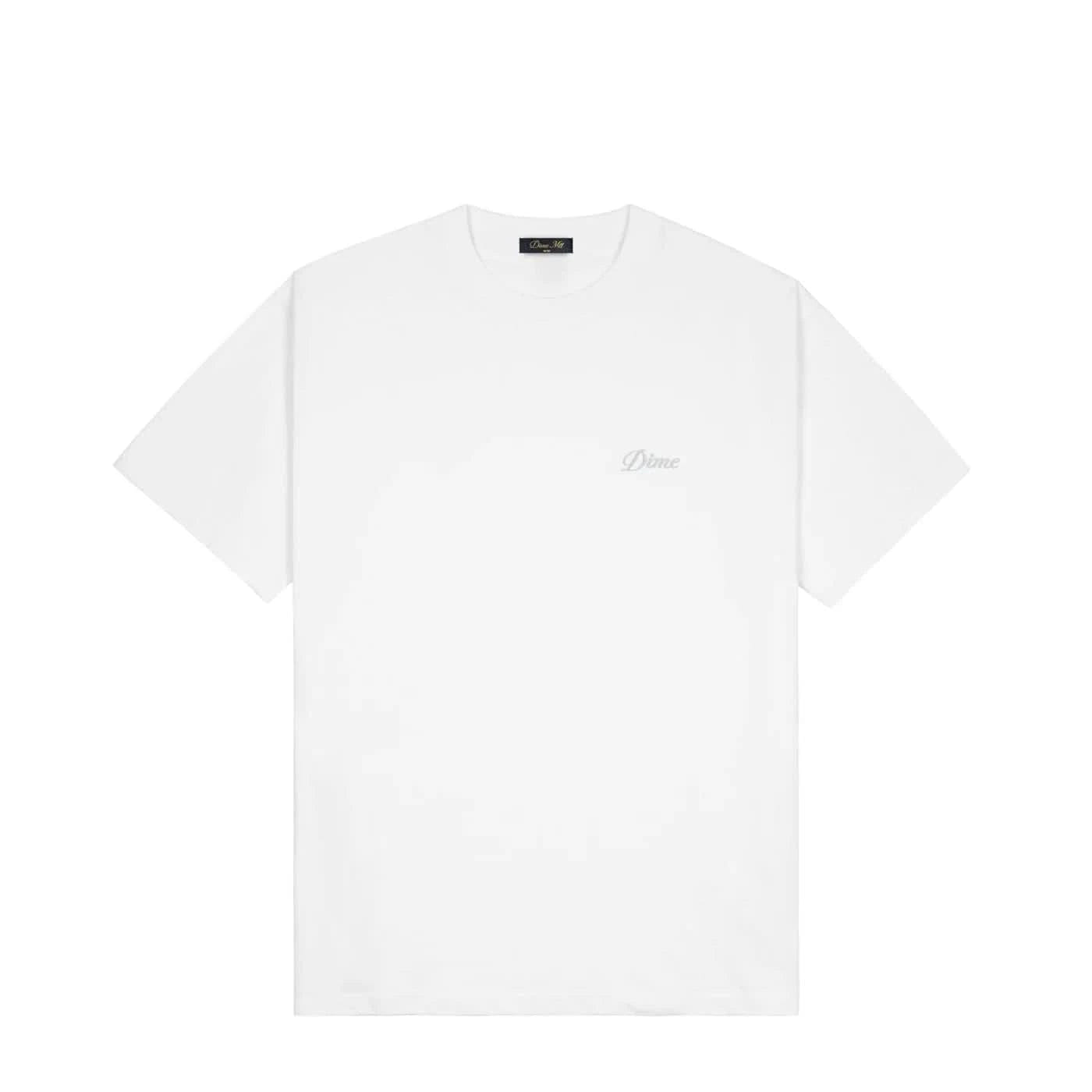 Dime MTL Cursive Small Logo Tee – White