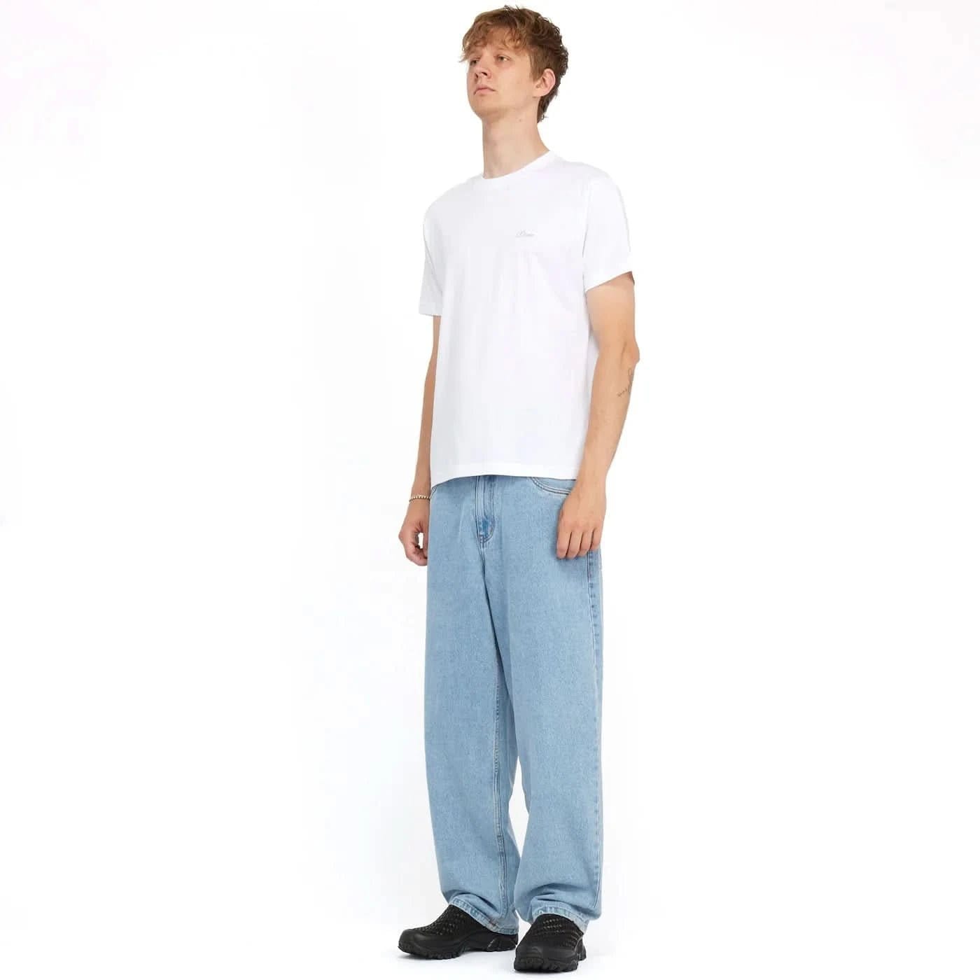 Dime MTL Cursive Small Logo Tee – White
