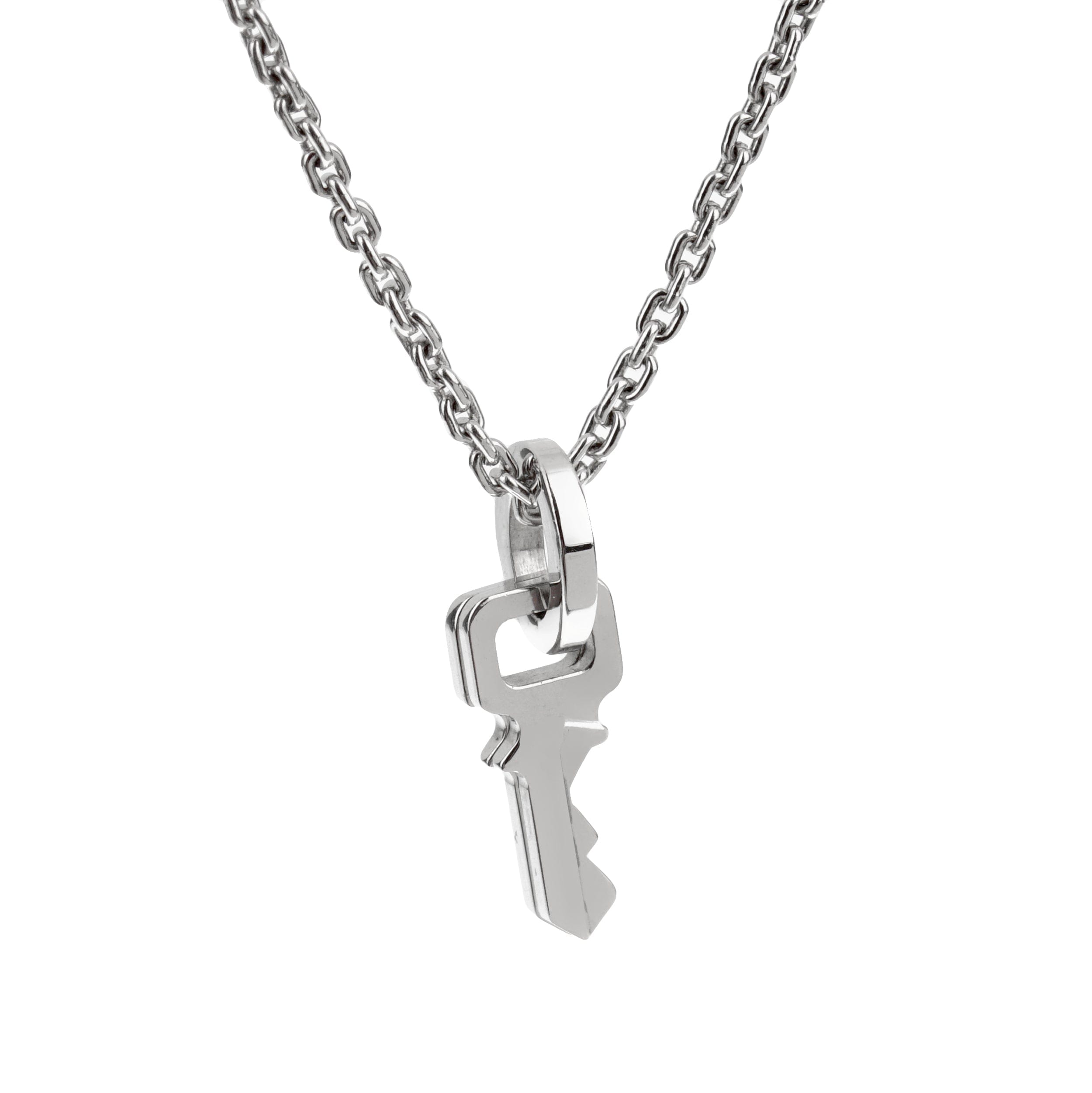 Louis Vuitton Lock it Double Key 18k White Gold Pendant Necklace